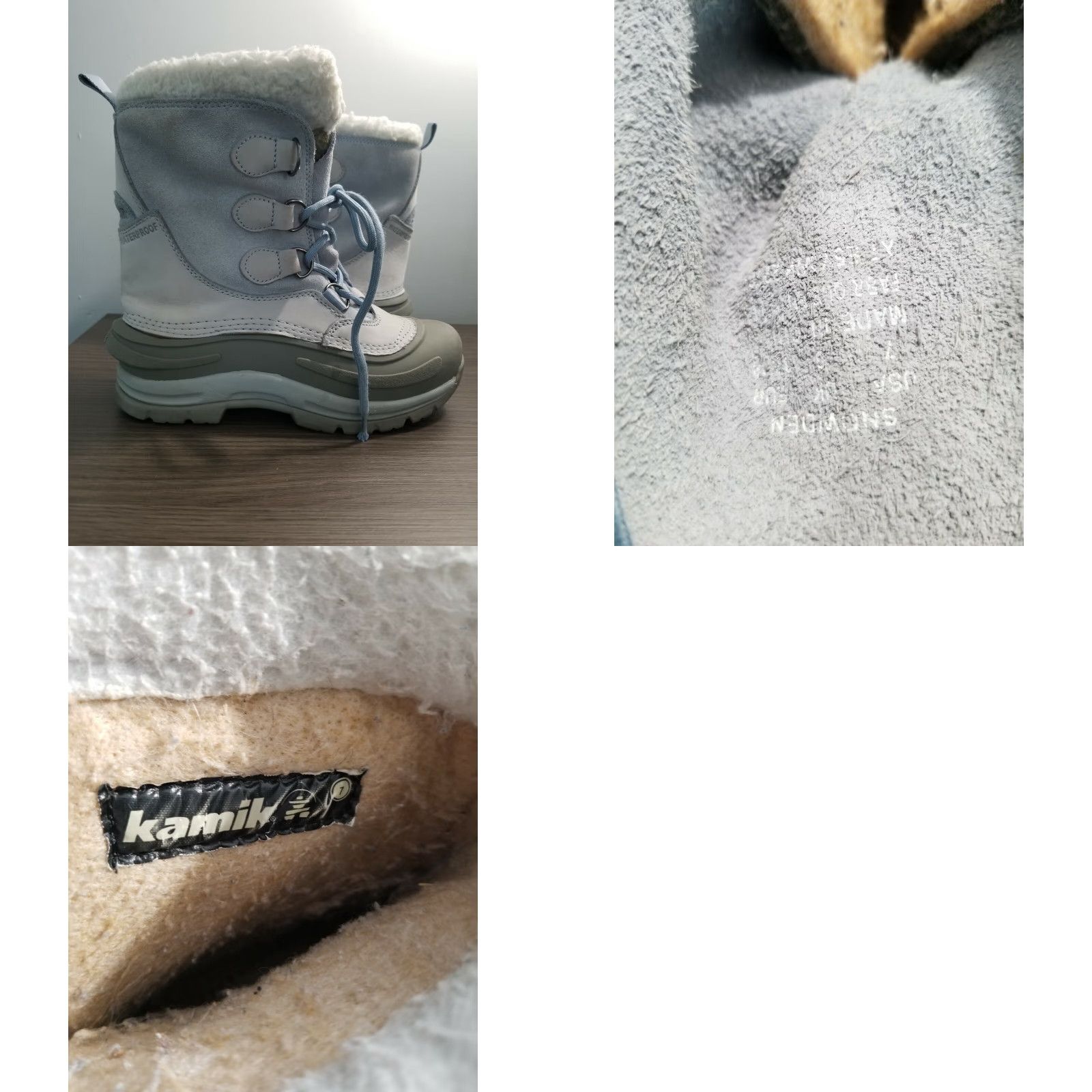 Vintage KAMIK Snow Boot Women’s 7 Waterproof Snow Winter Lace Up Mid-Calf Snowden Blue Leather Boot Womens Size US 7 / IT 37 - 8 Thumbnail