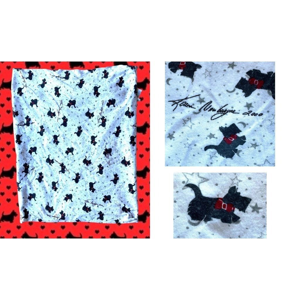 Designer × Vintage Vintage Karen Neuburger 2000 Scottie Dog Fabric White Flanne Size ONE SIZE - 4 Thumbnail