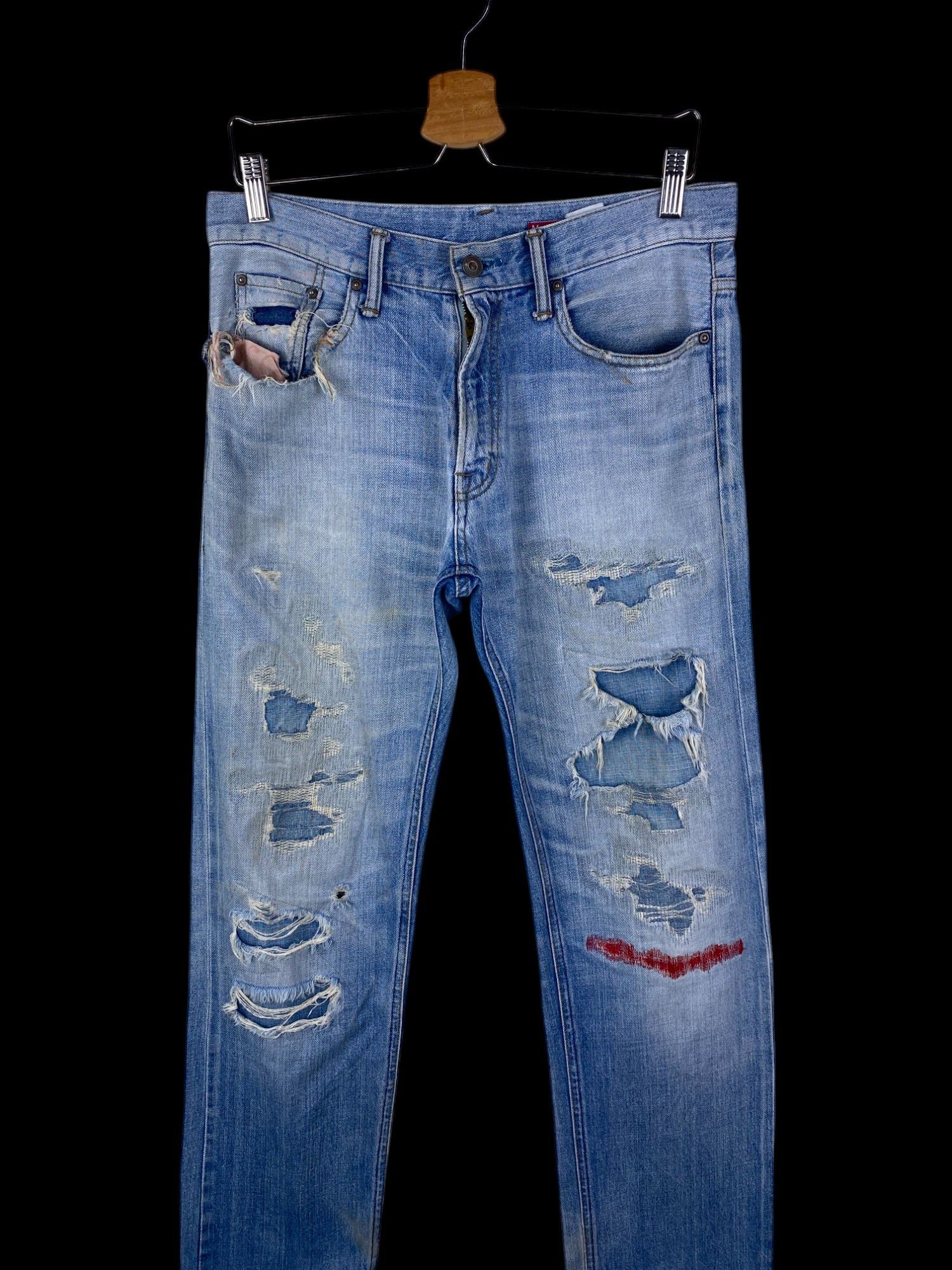 Japanese Brand (30x29.5)INSANE Perfect Distressed Japan Semantic jean Size US 30 / EU 46 - 3 Thumbnail