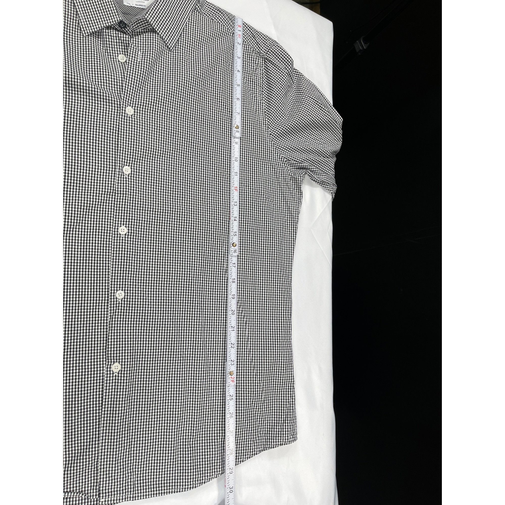 Duchamp London Duchamp London SKU 7648 Black White Checkered Mens Dress Shi Size US XL / EU 56 / 4 - 5 Thumbnail