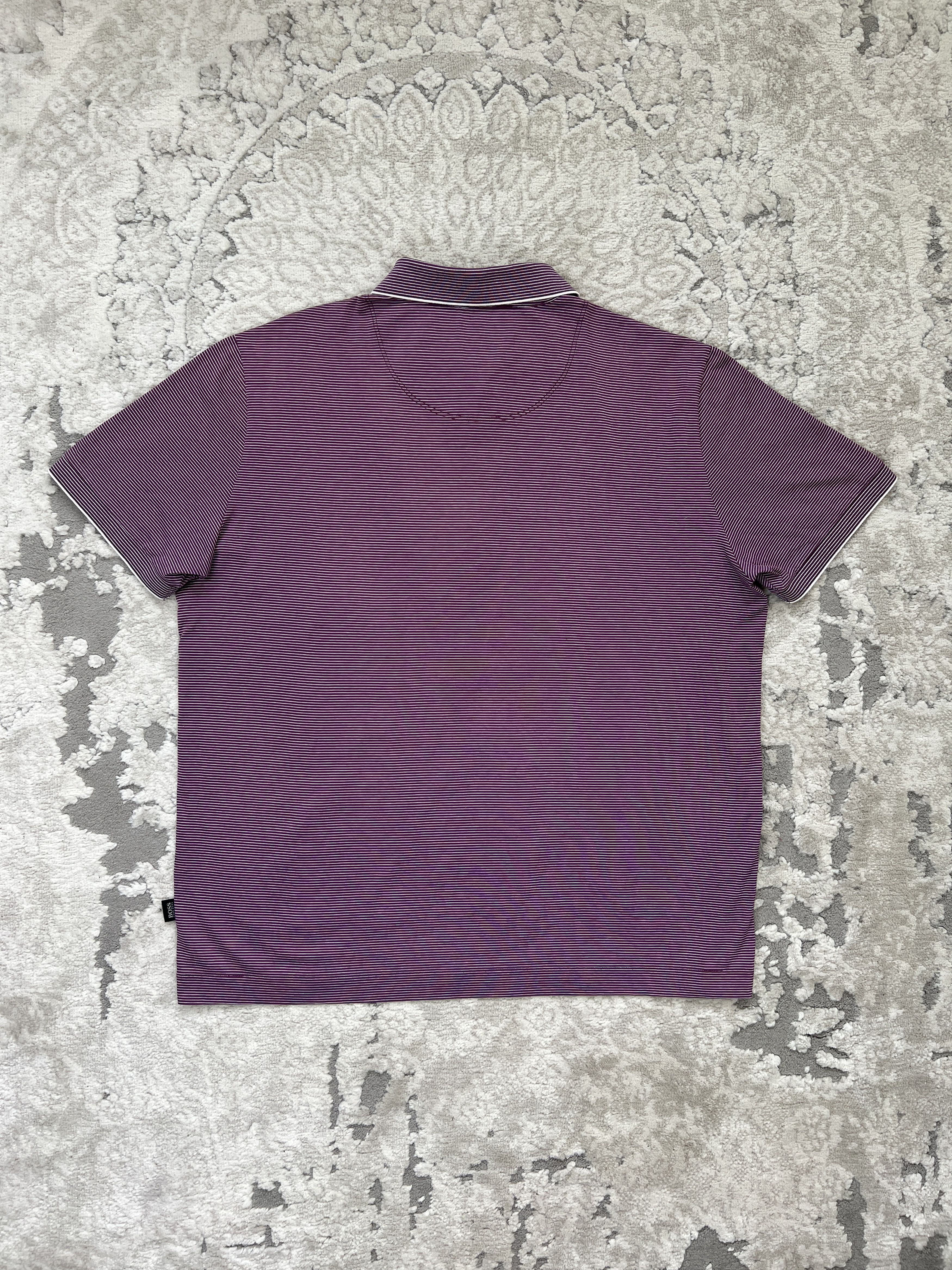 Hugo Boss Hugo Boss Purple Micro-Striped Polo Shirt – Size L Size US L / EU 52-54 / 3 - 10 Thumbnail