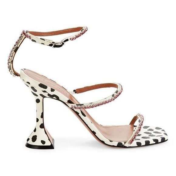 AMINA MUADDI Gilda Crystal-Embellished Satin Sandals