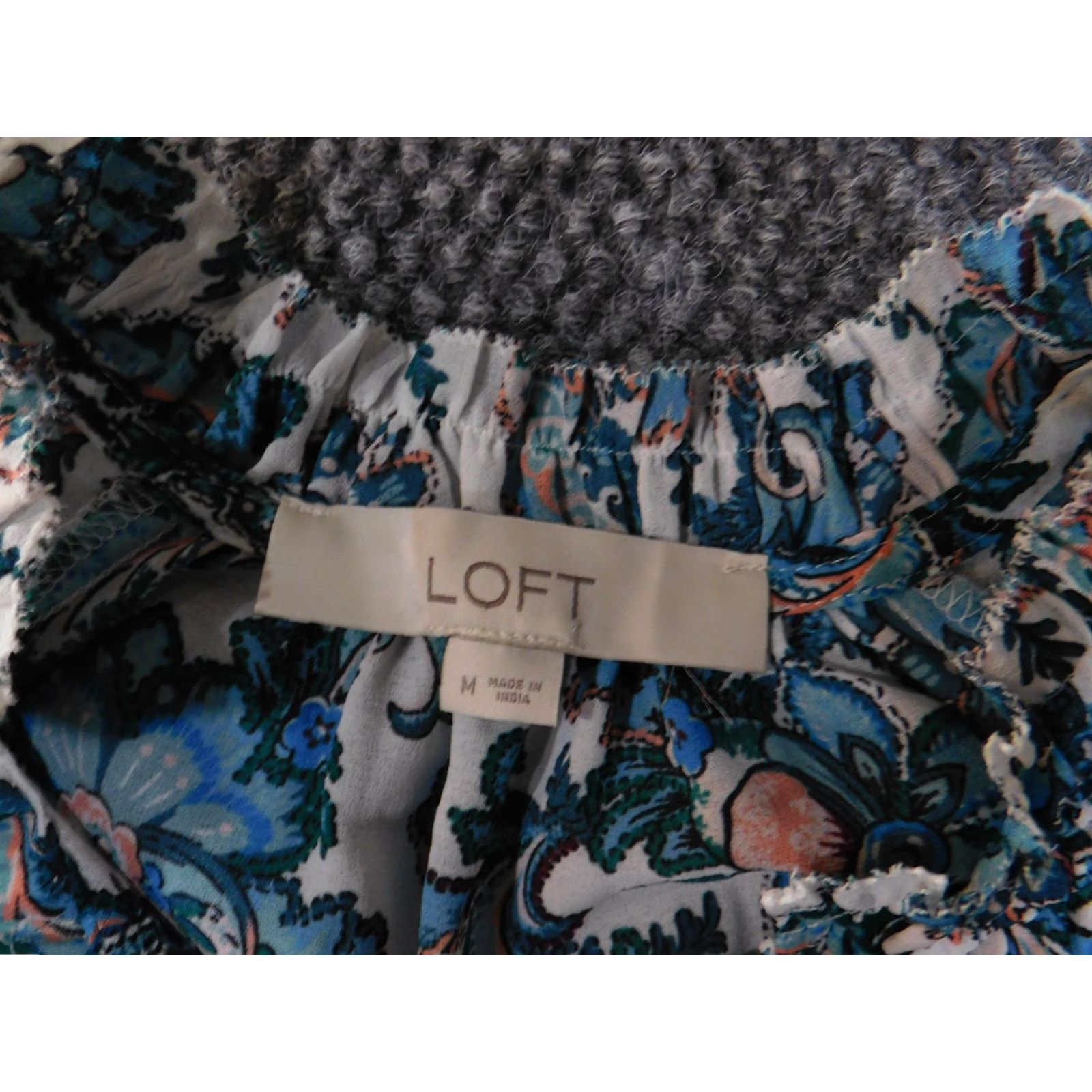 Loft LOFT Blouse Womens Medium Floral Long Sleeve Peplum Boho Top Lightweight Size M / US 6-8 / IT 42-44 - 7 Thumbnail
