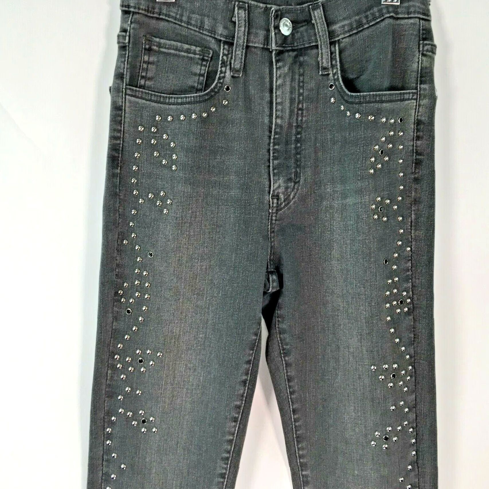 Levi's VINTAGE Levi's Jeans Rocker Studded Grey Skinny 24X28 Women’s 12 Junior Size Gray Levi's Womens Jeans Studded Rocker 90s Size 24" / US 00 / IT 34 - 3 Thumbnail