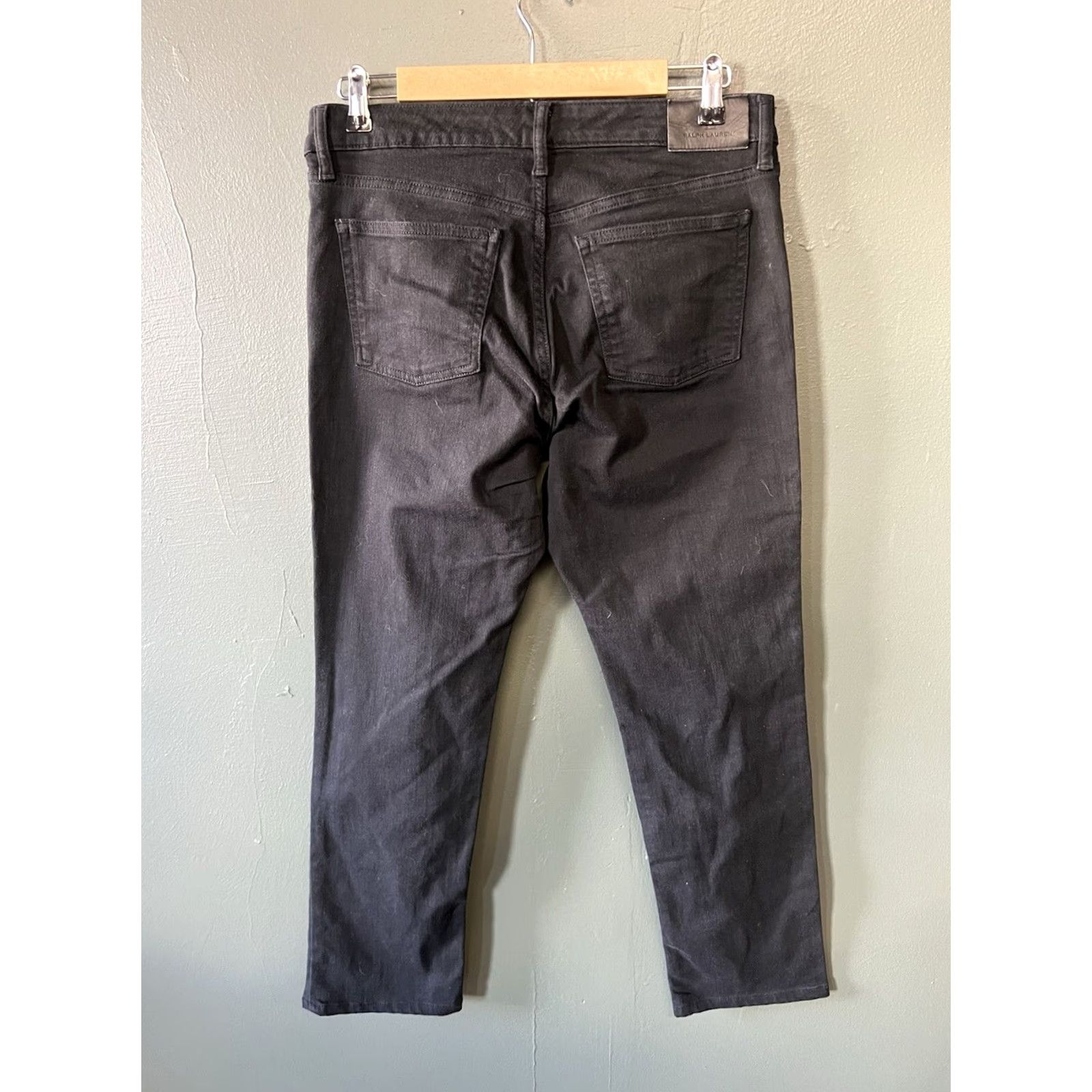 Ralph Lauren Lauren Ralph Lauren Jeans Womens Black Straight Leg Denim Size 10 Regular Inseam 27 in Size 32" / US 10 / IT 46 - 2 Thumbnail