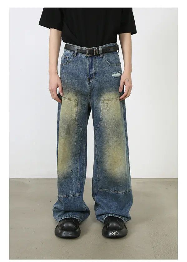 VIBE Vintage American high street loose distressed work jeans Size US 32 / EU 48 - 1 Thumbnail