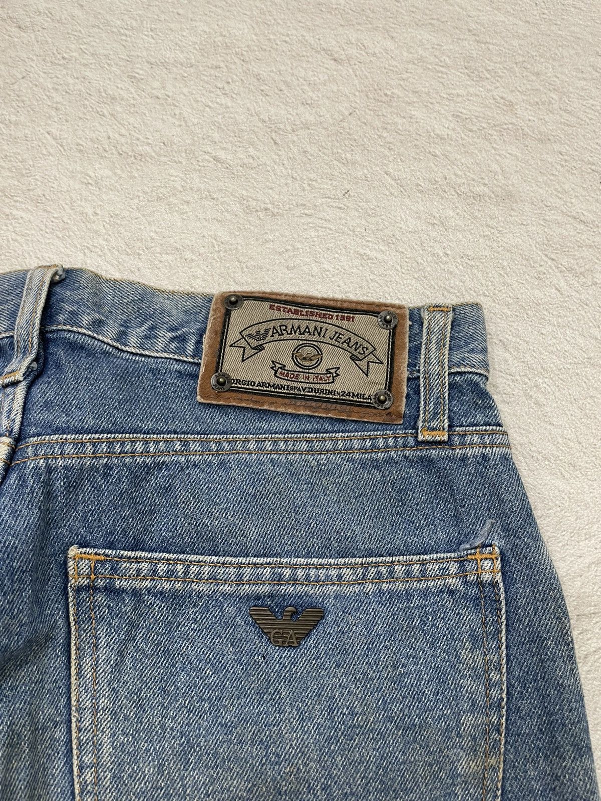 Japanese Brand 2000s Armani Mudwash Jeans Slim Fit Y2K Size US 30 / EU 46 - 9 Thumbnail