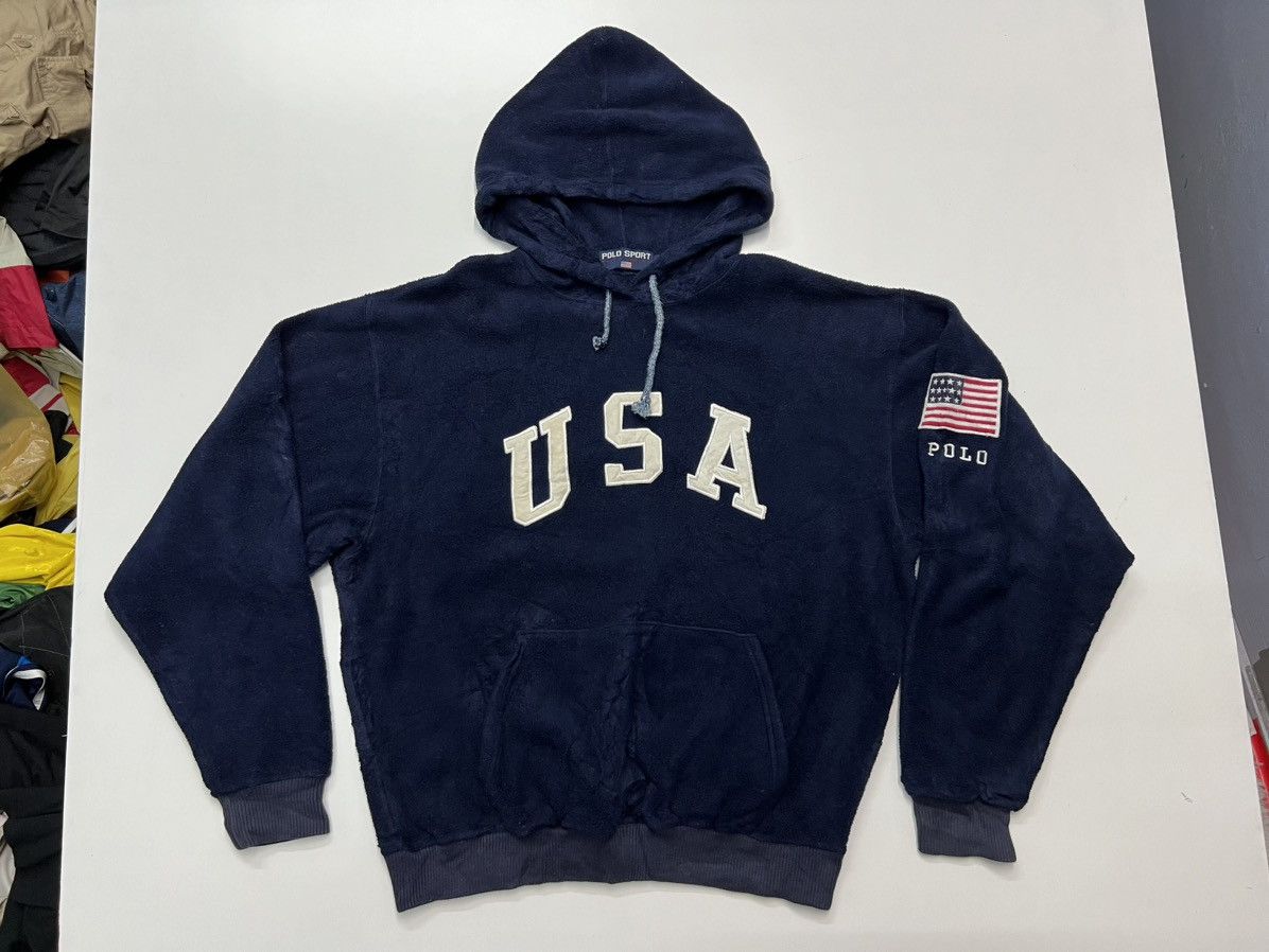 Polo Ralph Lauren 🔥VINTAGE POLO RALPH LAUREN USA HOODIE Size US L / EU 52-54 / 3 - 1 Thumbnail
