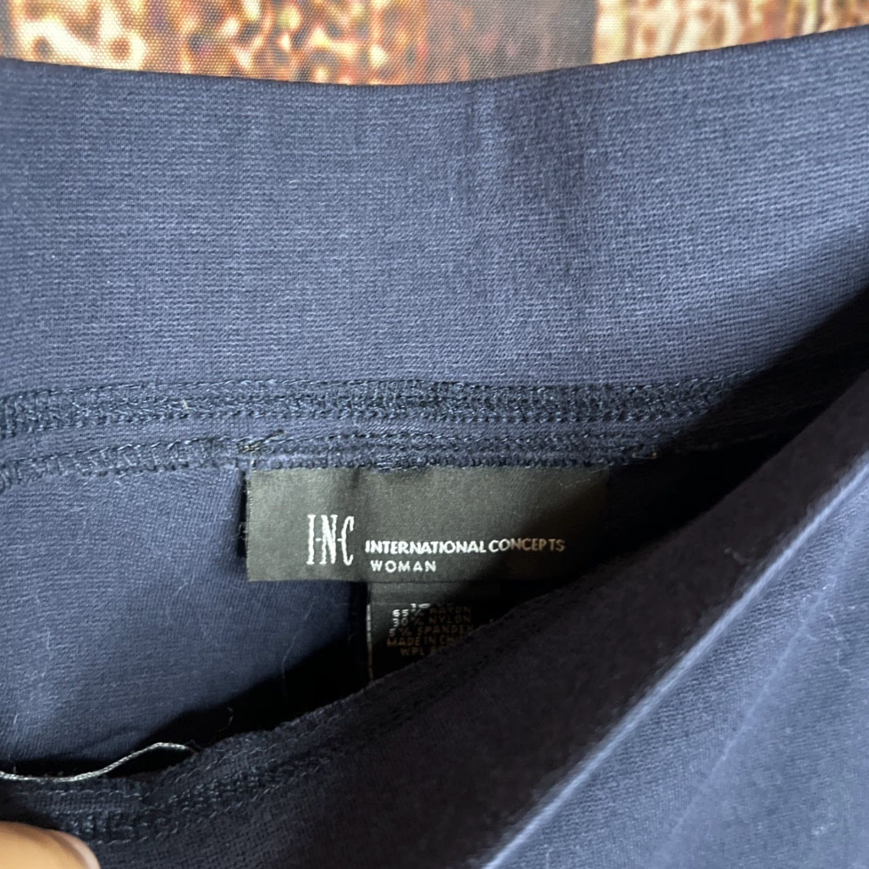 Vintage INC International Concepts Pants Pull On Blue 18W Women Plus Dress Pants Vintage No Size 40" / US 18 - 2 Thumbnail
