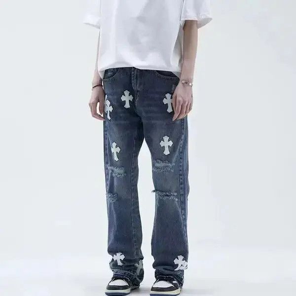 Japanese Brand × Jean High street hip hop cross patch bootcut jeans Size US 32 / EU 48 - 2 Thumbnail