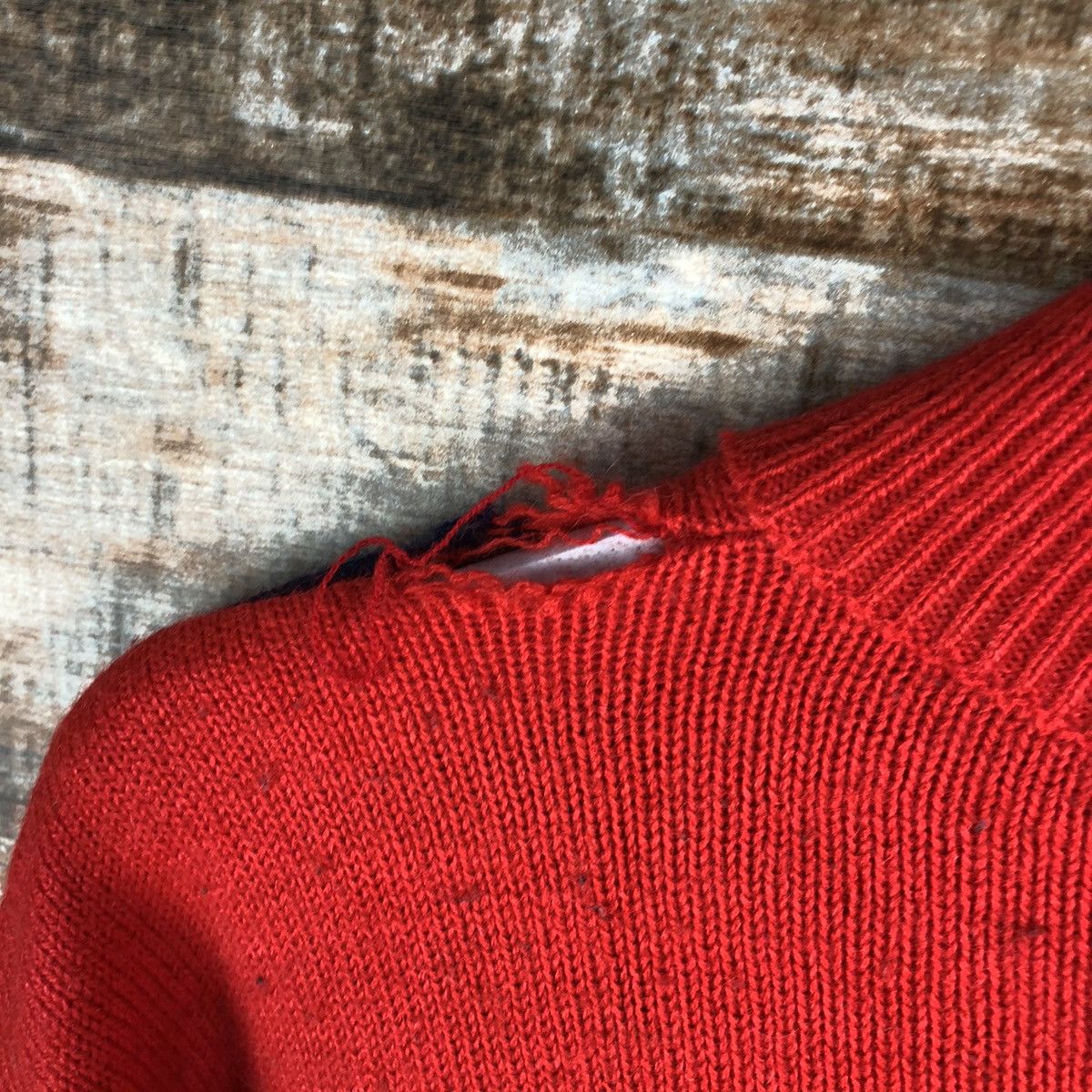 Homespun Knitwear × Japanese Brand Alpaca peru Red vintage Knitwear #A2189 Size M / US 6-8 / IT 42-44 - 17 Thumbnail
