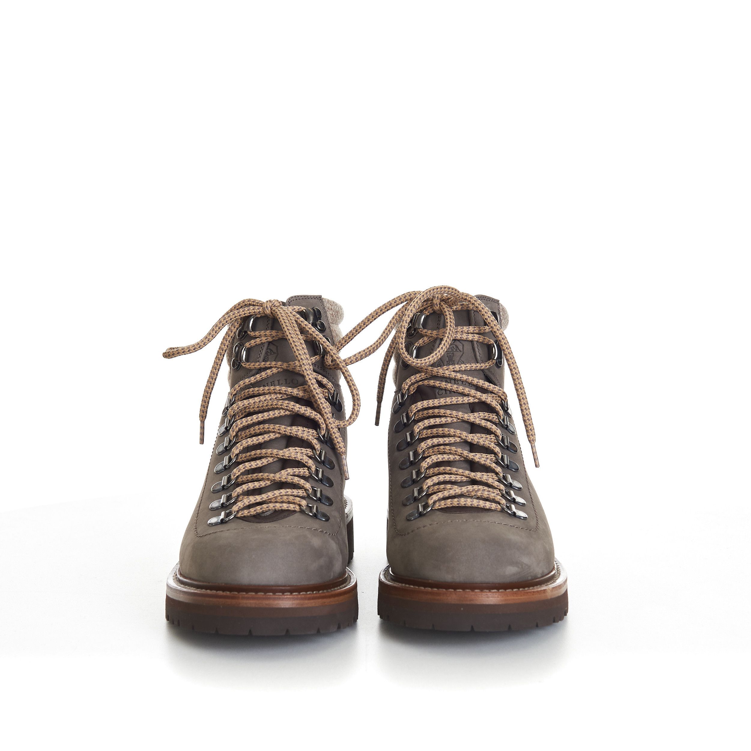 Brunello Cucinelli Nubuck Mountain-Style Boots With Wool Diagonal Insert Size US 7 / EU 40 - 2 Thumbnail