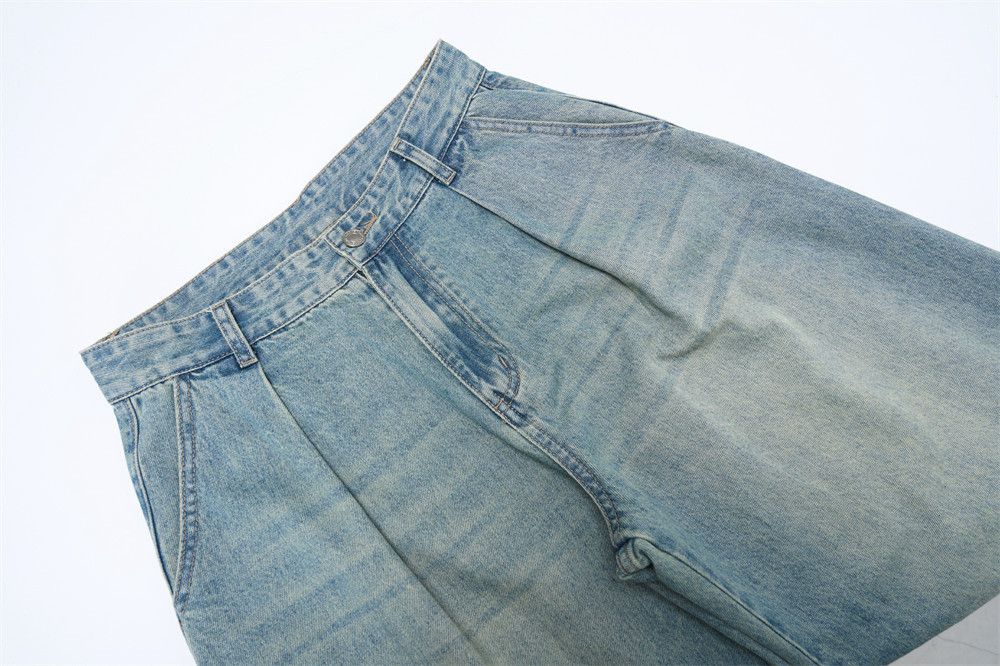 Jean Men's American retro washed distressed scimitar jeans Size US 32 / EU 48 - 3 Thumbnail