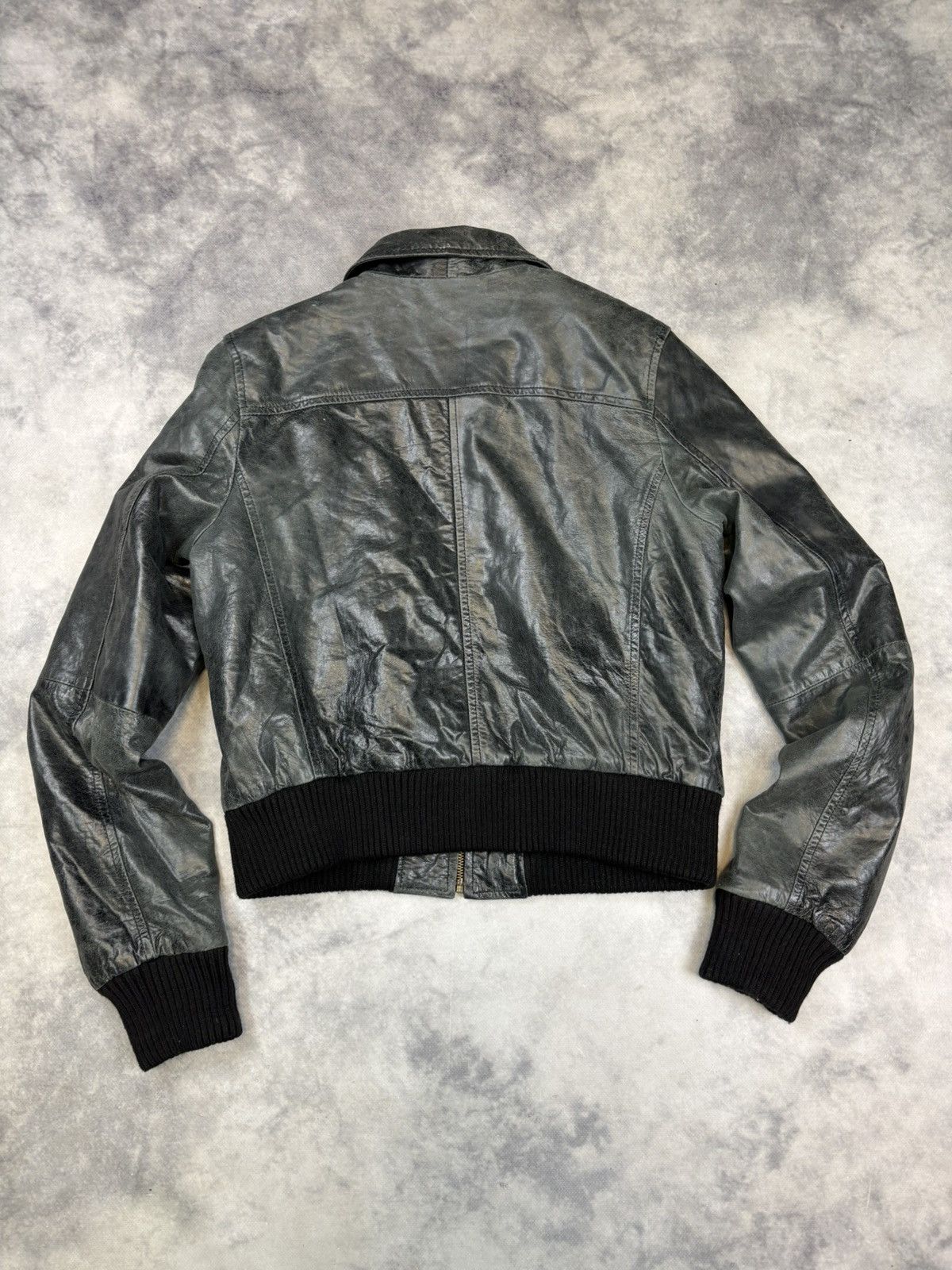 Japanese Brand Vintage leather bomber jacket Avantgarde Japanese archive Size L / US 10 / IT 46 - 5 Thumbnail