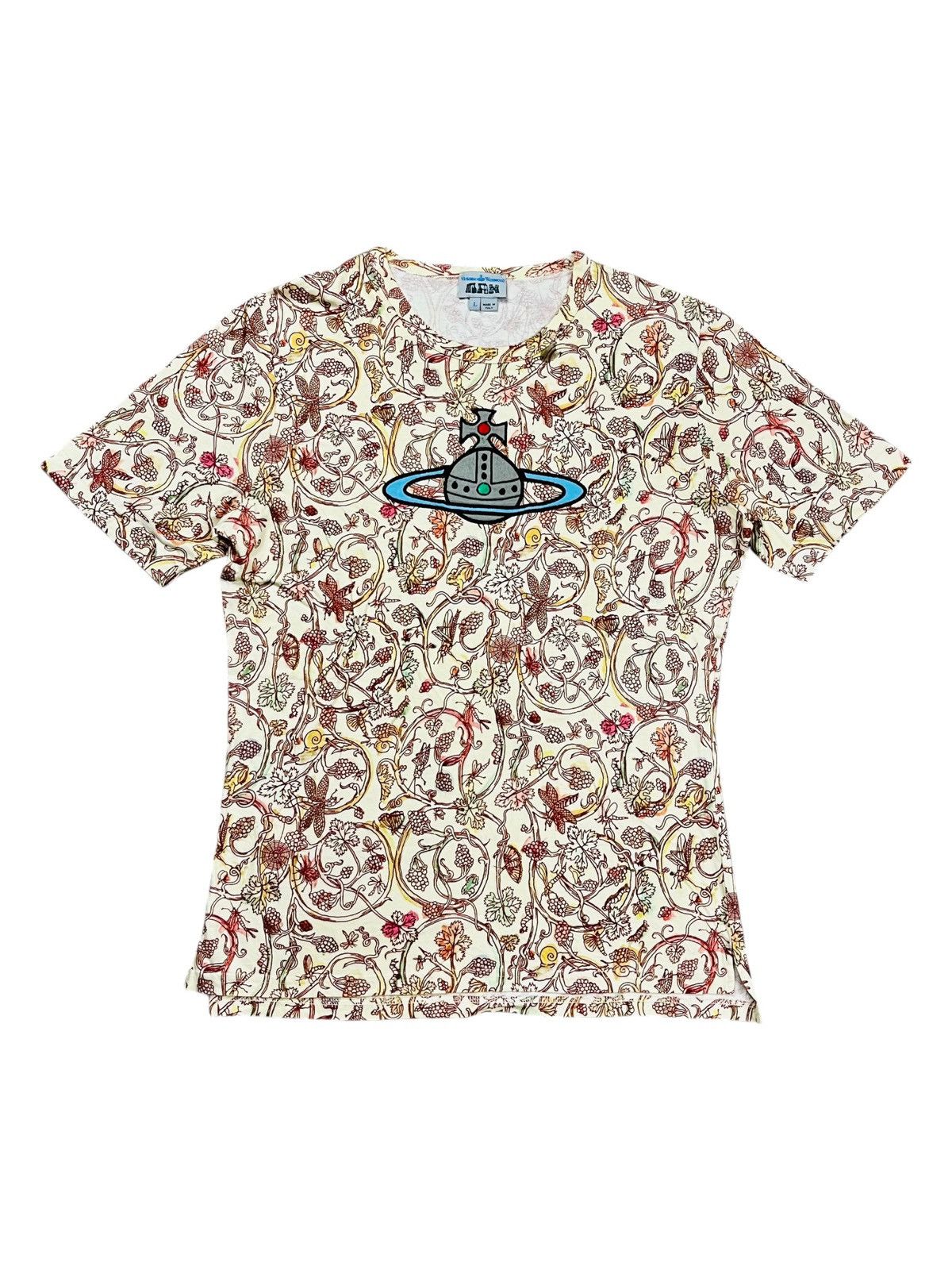 Vivienne Westwood 2013 Vivienne West Wood - Fantasy Floral Center Logo T-Shirt Size US M / EU 48-50 / 2 - 1 Thumbnail
