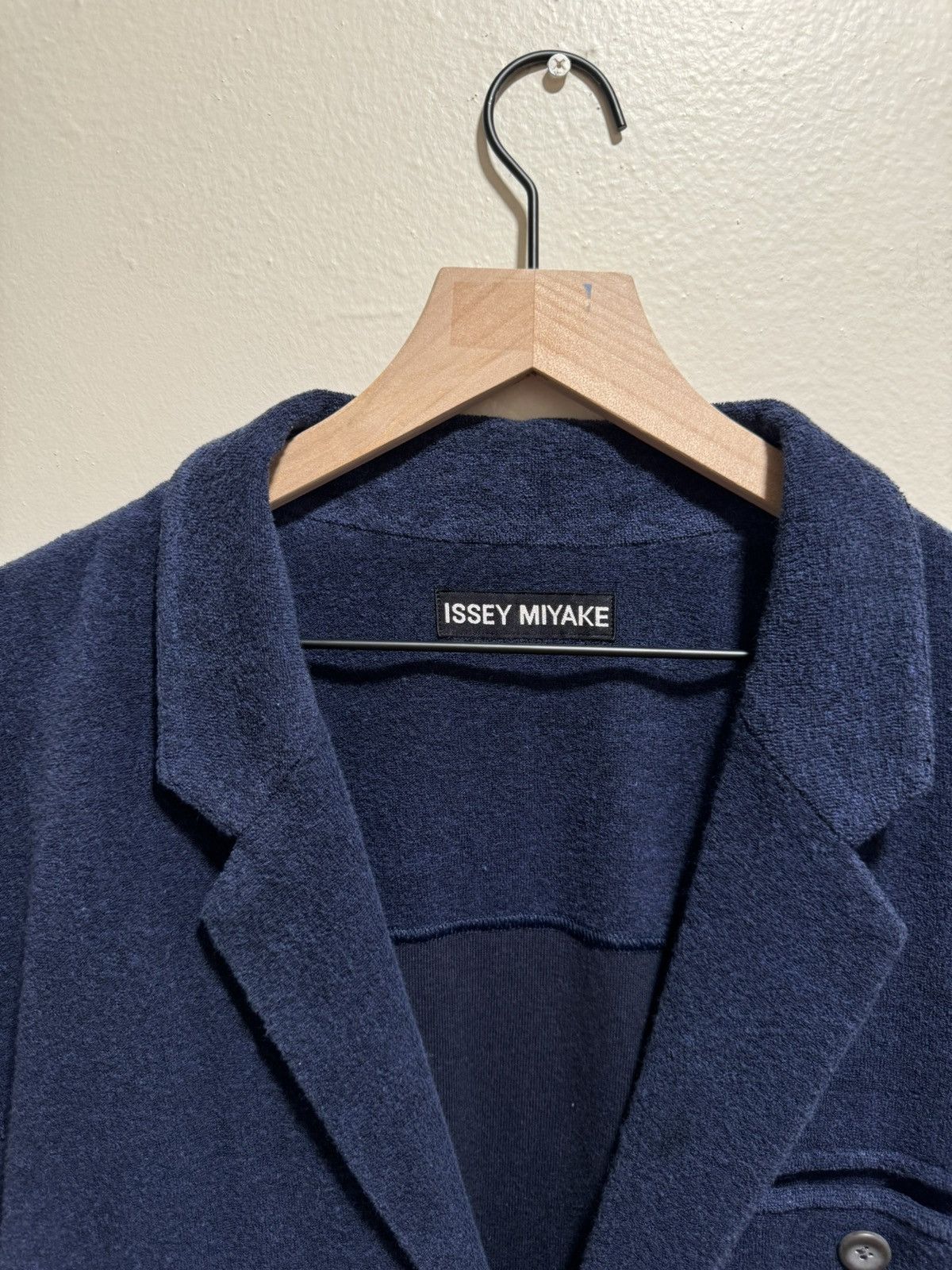 Issey Miyake 90's Issey Miyake Navy Pile Jacket Size US M / EU 48-50 / 2 - 2 Thumbnail