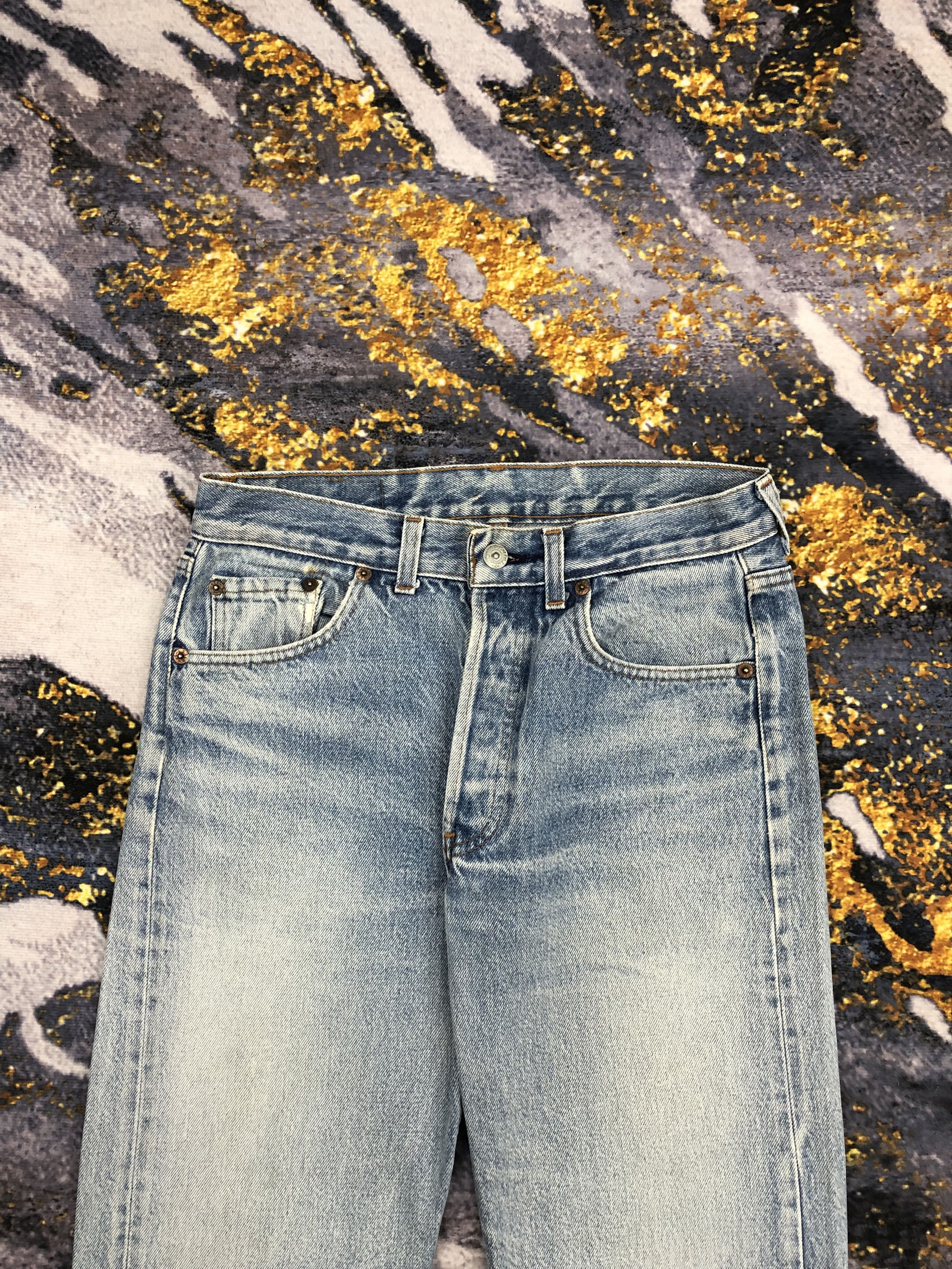 Levi's Vintage 80s Levis 501 Faded Blue Jeans DPP0059 Size US 30 / EU 46 - 2 Thumbnail
