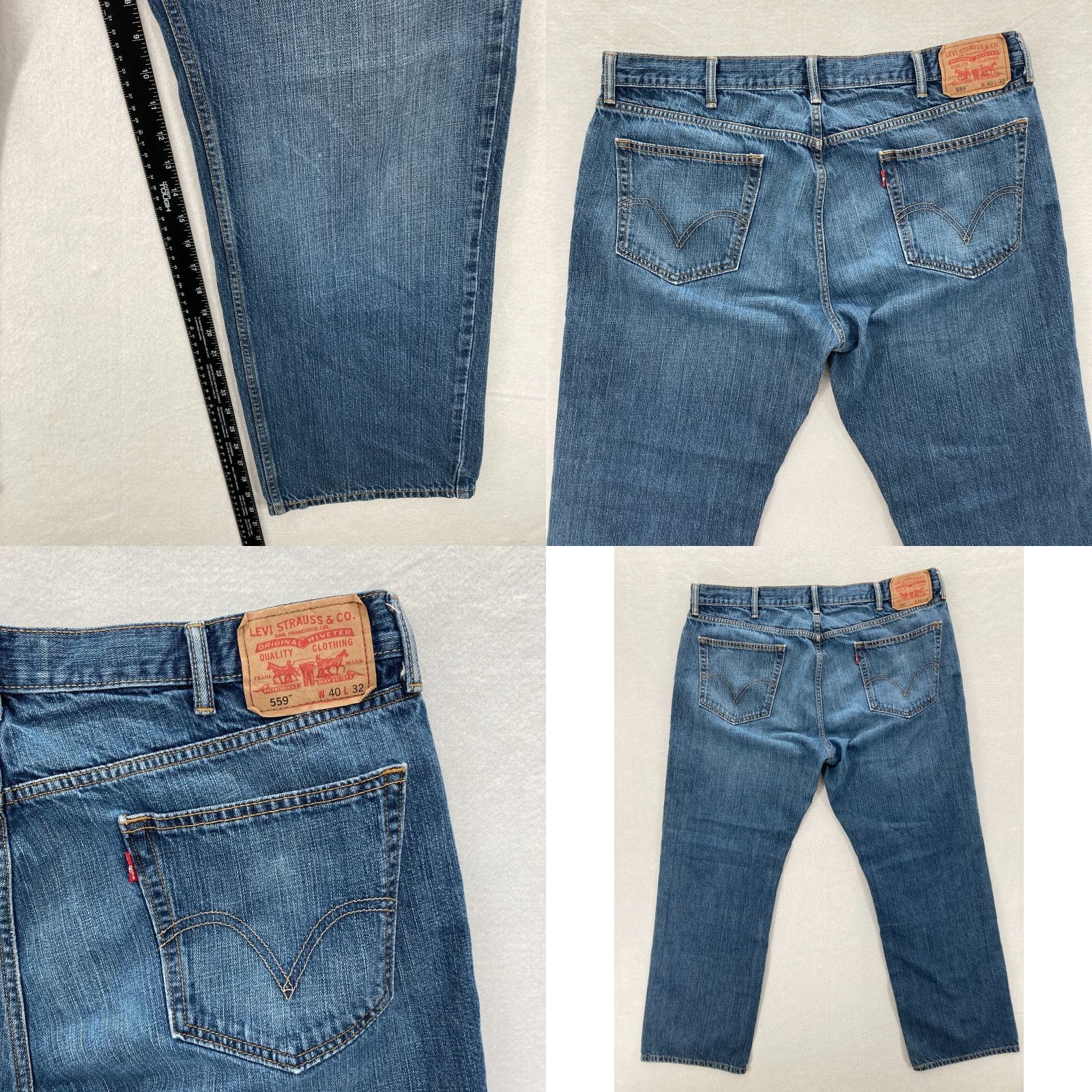 Levi's Levi's 559 Mens Jeans Straight Leg Relaxed Denim 40x32 Medium Wash Blue 559 Model Regular Inseam 32 Mens Size US 40 / EU 56 - 8 Thumbnail