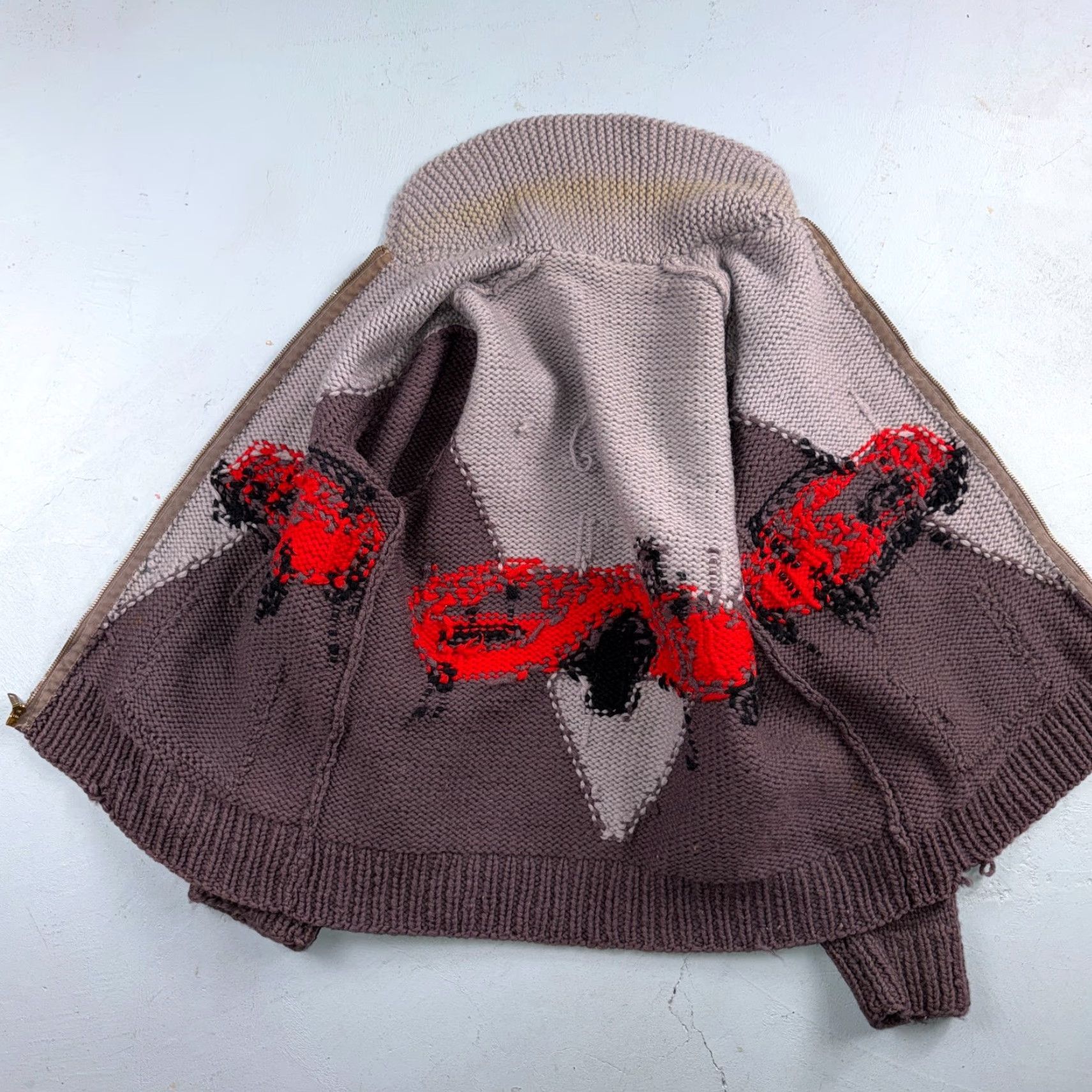 Vintage VTG Vintage Brand 1950s Hand Knit Wool Cowichan Cardigan Sweater Jacket Race Cars Medium RARE Size US M / EU 48-50 / 2 - 3 Thumbnail