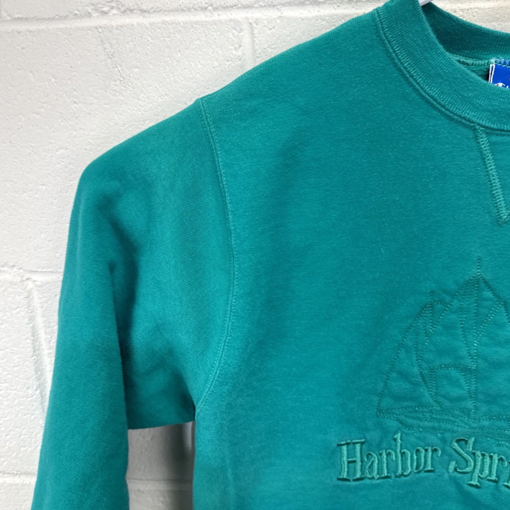 Champion VINTAGE Champion Sweatshirt Main Selling Point: Harbor Springs Michigan Green Teal Embroidered 90s Sweatshirt Men L Crew Neck Pullover All Seasons Size US L / EU 52-54 / 3 - 5 Thumbnail
