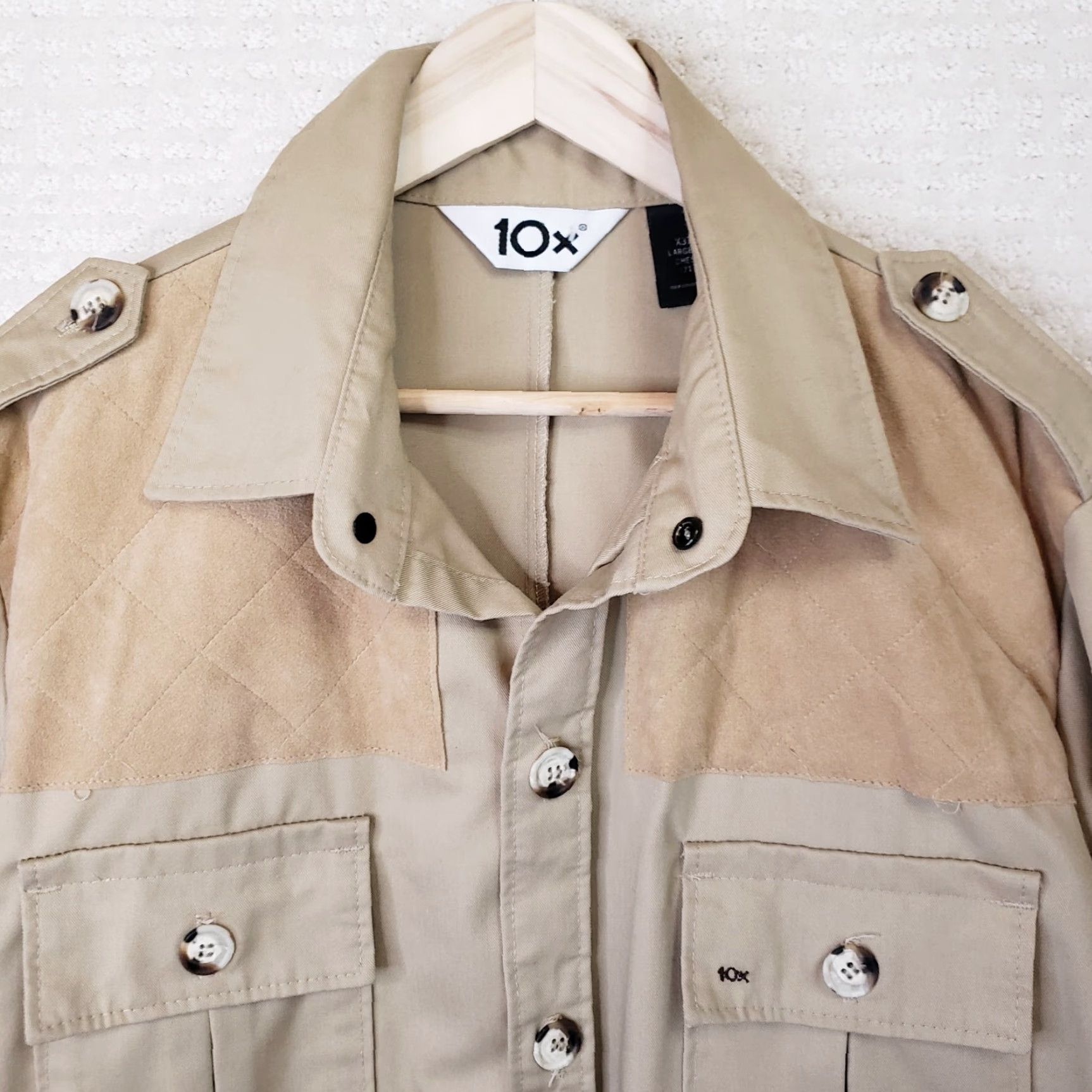 J Brand VINTAGE 10X Brown Safari Jacket Outdoor Four Pocket Shooting Jacket Leather Shoulders Mens L Regular Brown Cotton Size US L / EU 52-54 / 3 - 5 Thumbnail