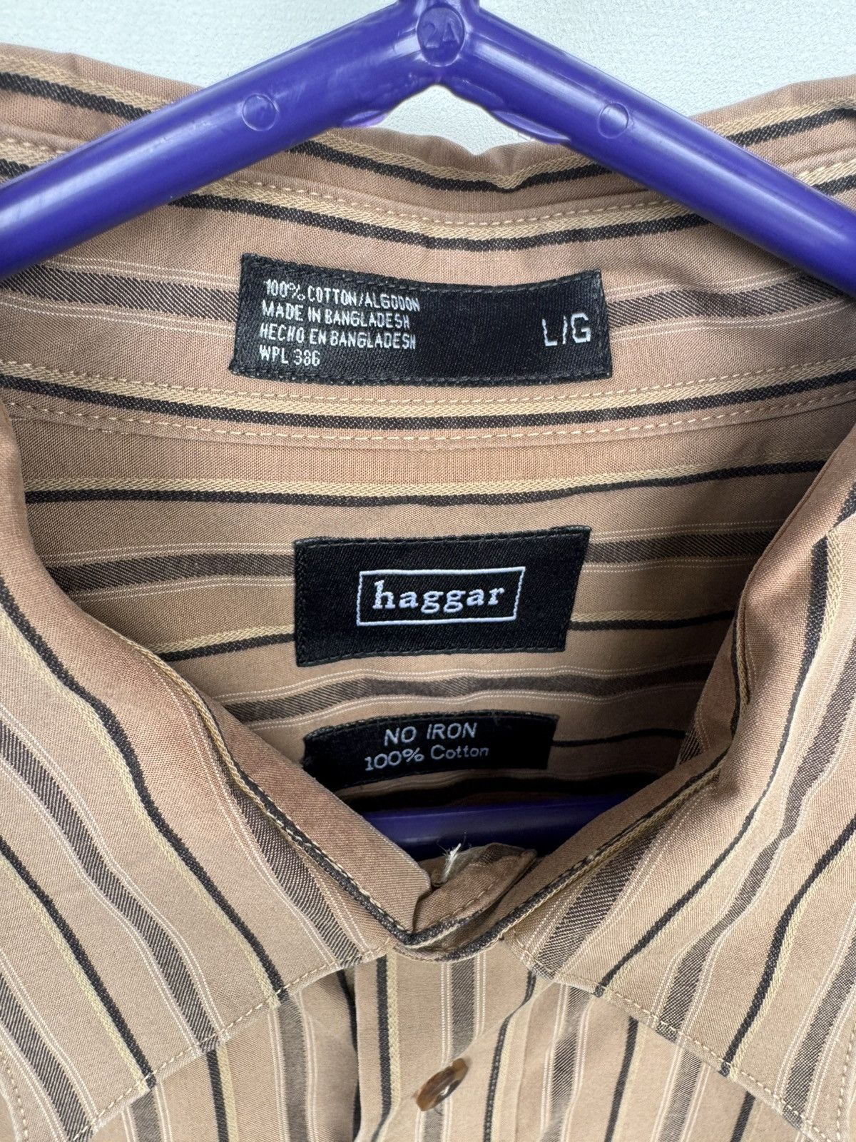 Haggar Brown Dress Shirt Button Up Size US L / EU 52-54 / 3 - 3 Thumbnail