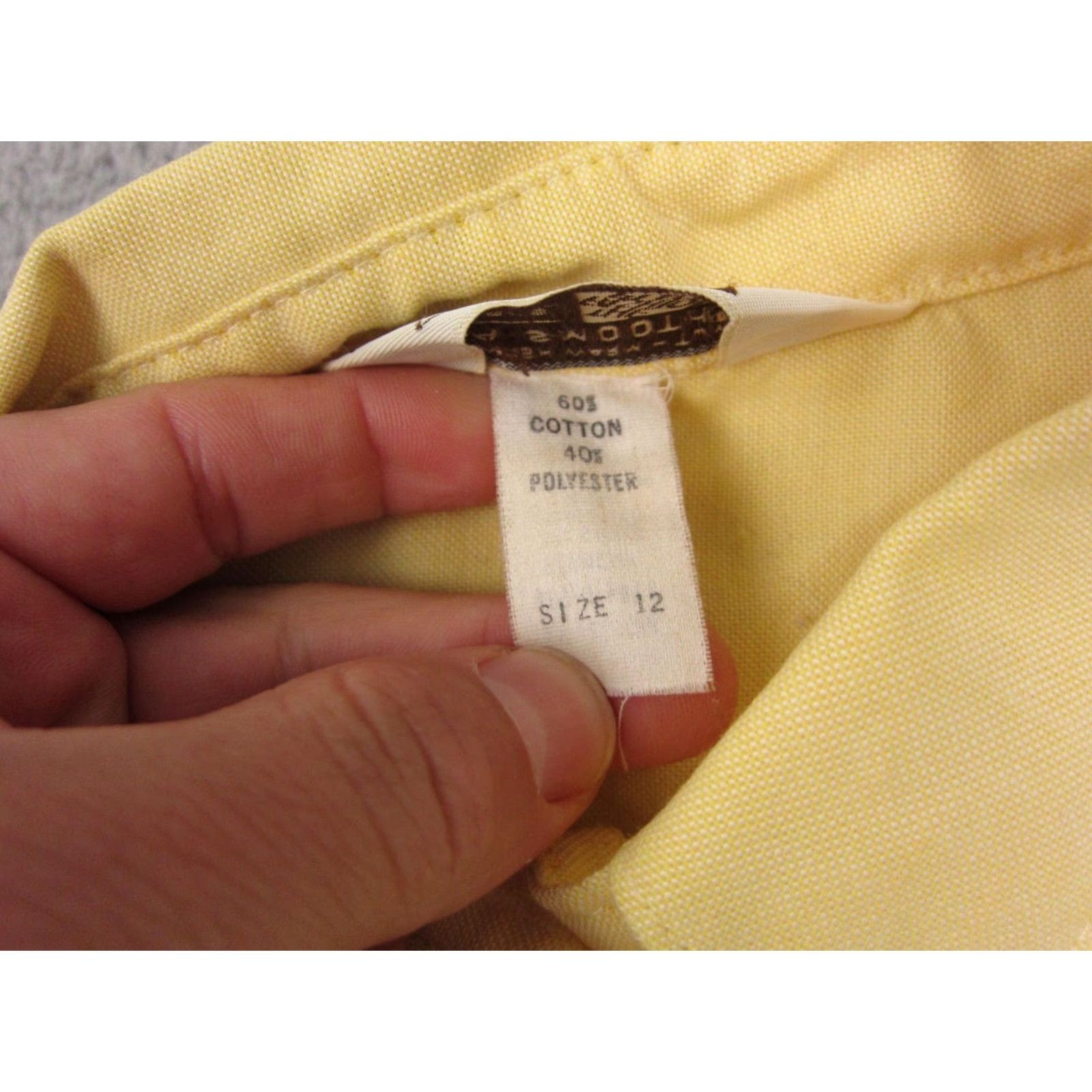Sears VINTAGE Sears Shirt Teens 12 Yellow Button-Up Short Sleeve Collared 70s 80s Classic Mens Womens Boys Girls Size XL / US 12-14 / IT 48-50 - 4 Thumbnail