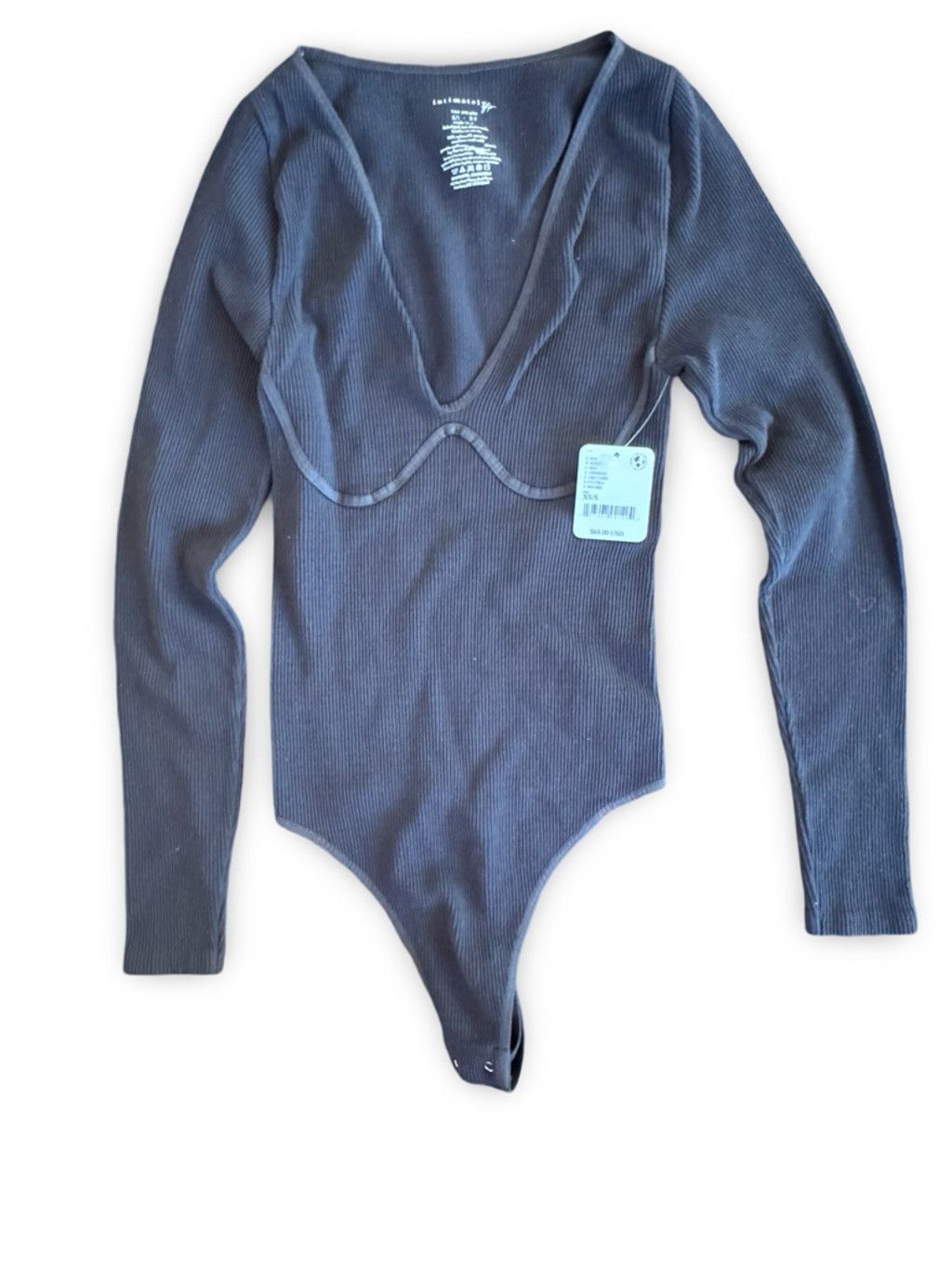 Free People Intimately Free People Ribbed Long-Sleeve Bodysuit XS/S NWT Size S / US 4 / IT 40 - 3 Thumbnail