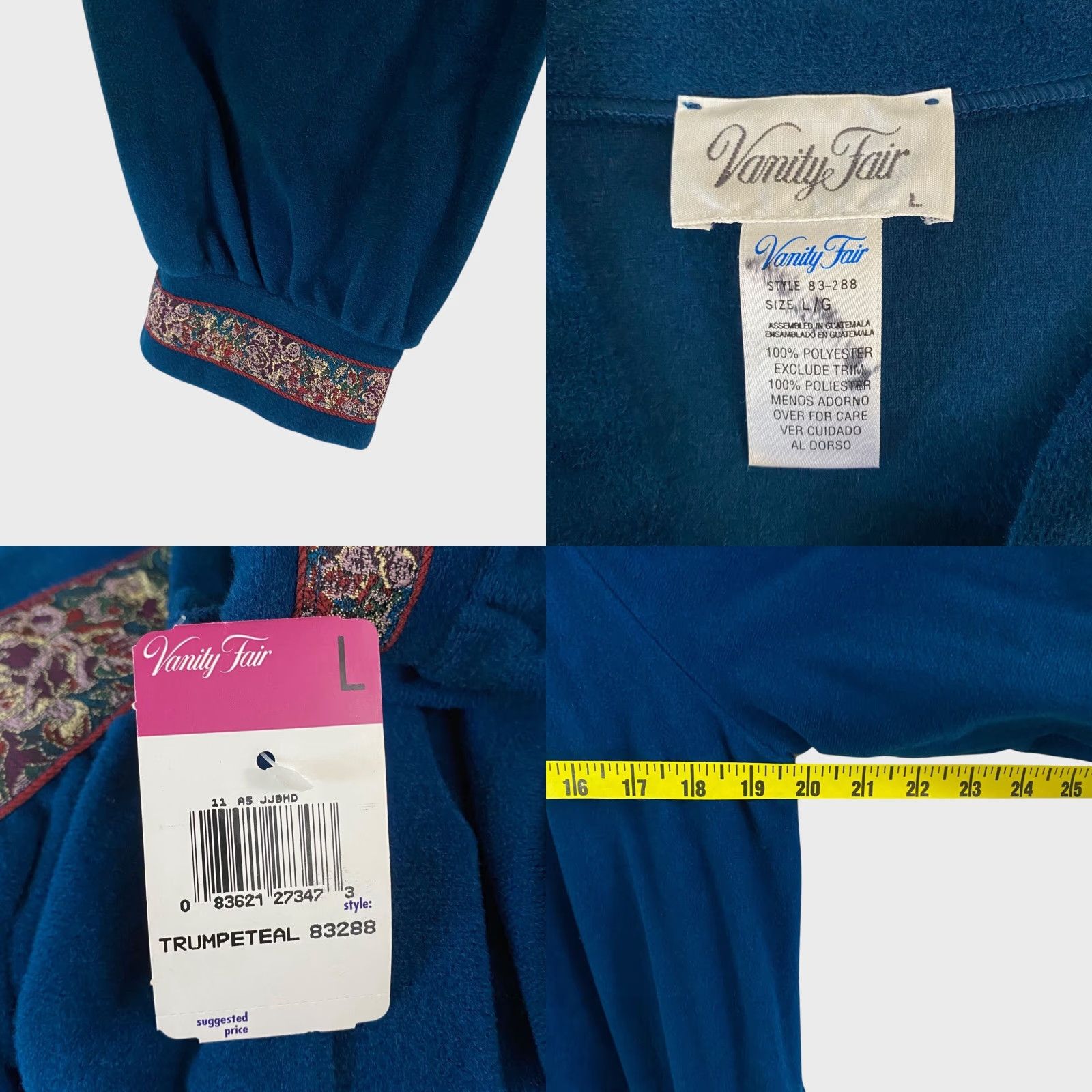 Vintage VINTAGE Vanity Fair Robe Nightgown FullLength Blue Women's L Sleepwear New Size ONE SIZE - 8 Thumbnail