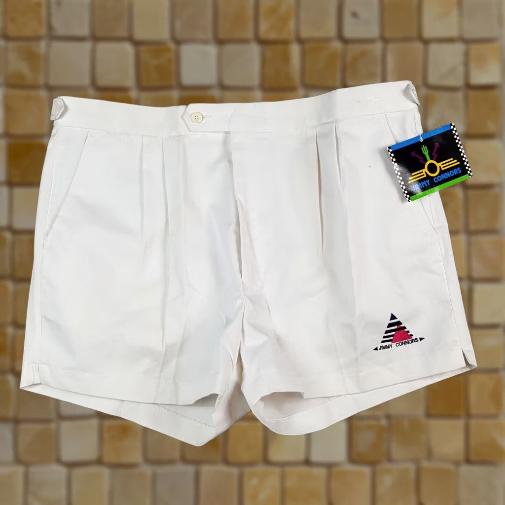 Vintage VINTAGE Jimmy Connors Men's Size 40 White Tennis Shorts Size US 40 / EU 56 - 1 Thumbnail