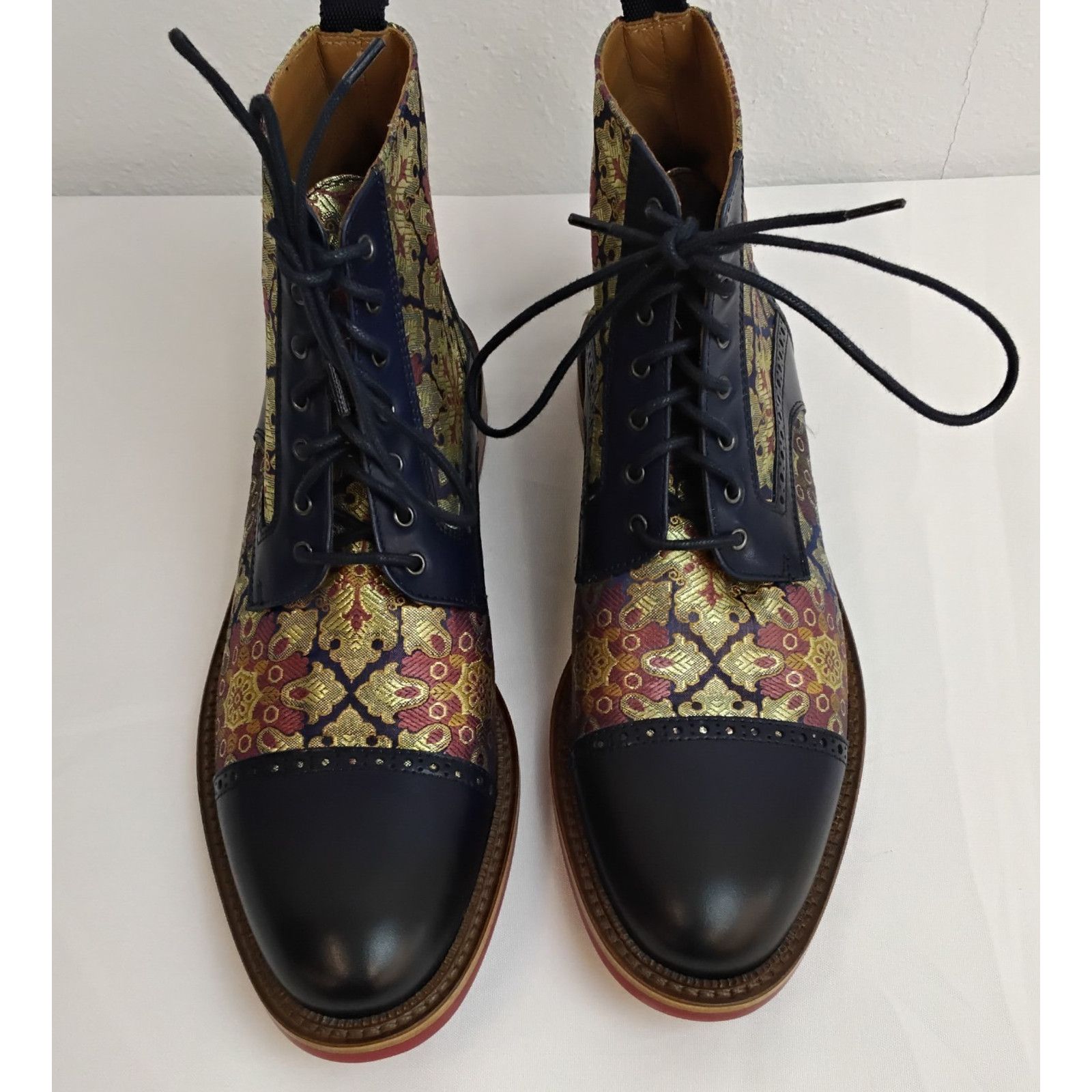 TAFT Taft Jacquard Kashmir Boots Men's EU 41 US 8.5 Blue Leather Size US 8.5 / EU 41-42 - 5 Thumbnail