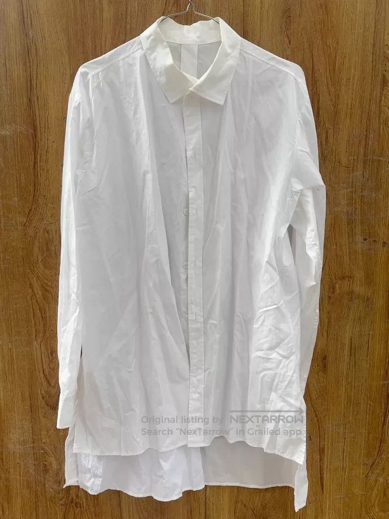 Yohji Yamamoto Yohji Yamamoto White Irregular Long Sleeve Shirt Size US M / EU 48-50 / 2 - 1 Thumbnail