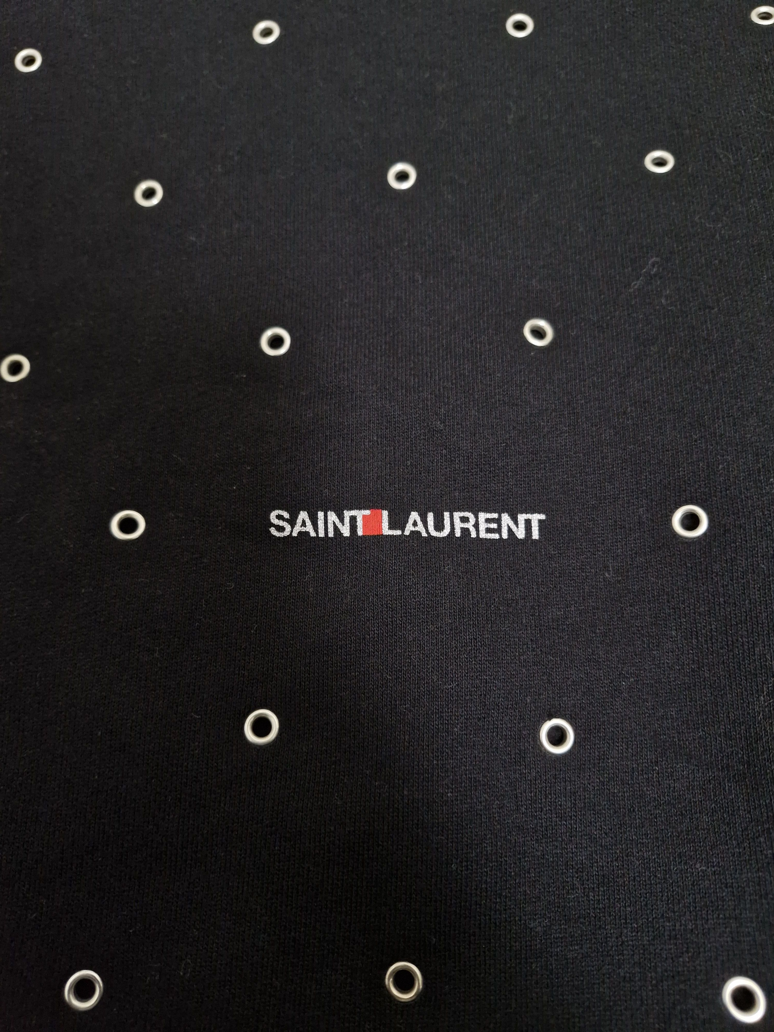 Saint Laurent Paris SLP SAINT LAURENT PARIS Rive Gauche Logo Eyelet Sweatshirt Size US L / EU 52-54 / 3 - 3 Thumbnail