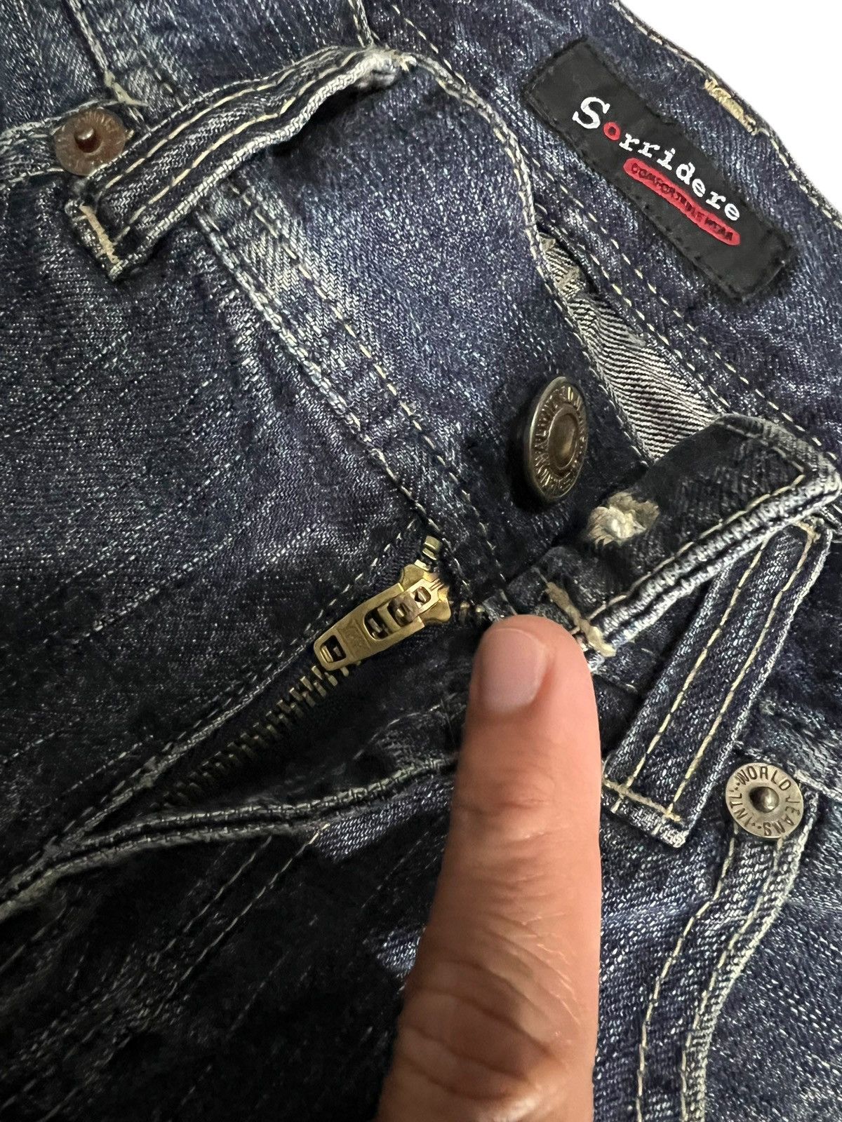 Japanese Brand Vintage Japanese Brand Sorridere Patchwork Distress Jean Size US 32 / EU 48 - 17 Thumbnail