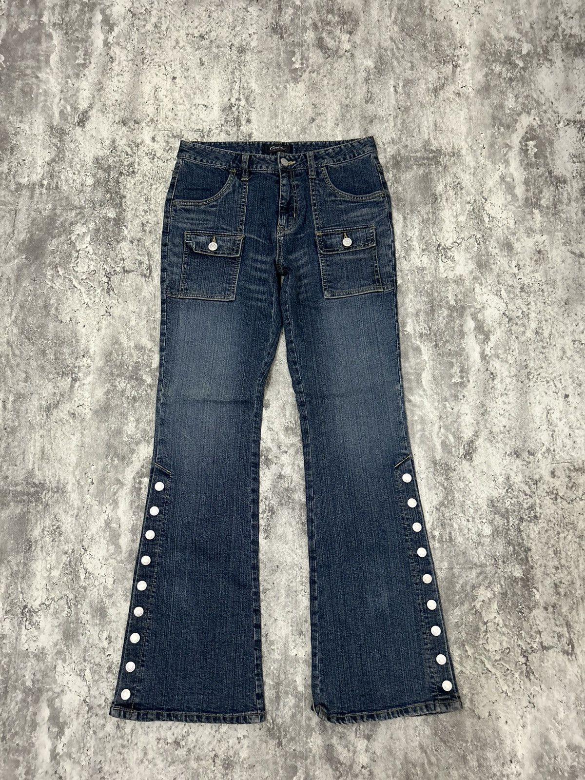 14th Addiction × If Six Was Nine × Le Grande Bleu (L.G.B.) Bootcut Multipocket Button Side Flare Oririn Jeans Size US 28 / EU 44 - 3 Thumbnail