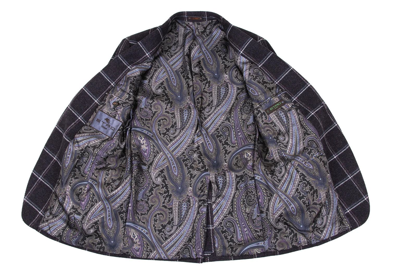 Etro Wool Check Jacket in Purple Size 52 Size US L / EU 52-54 / 3 - 12 Thumbnail