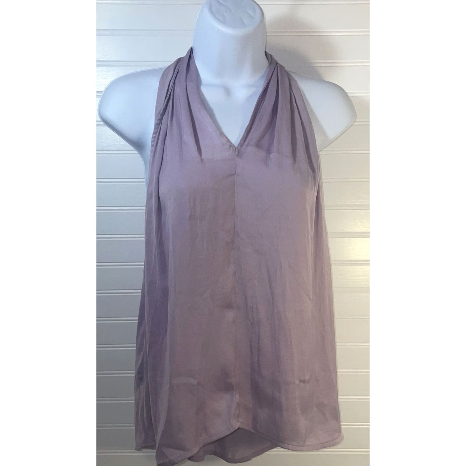 Banana Republic Banana Republic Sleeveless Tie Neck Blouse Women Small Lavender NWT New Size S / US 4 / IT 40 - 2 Thumbnail