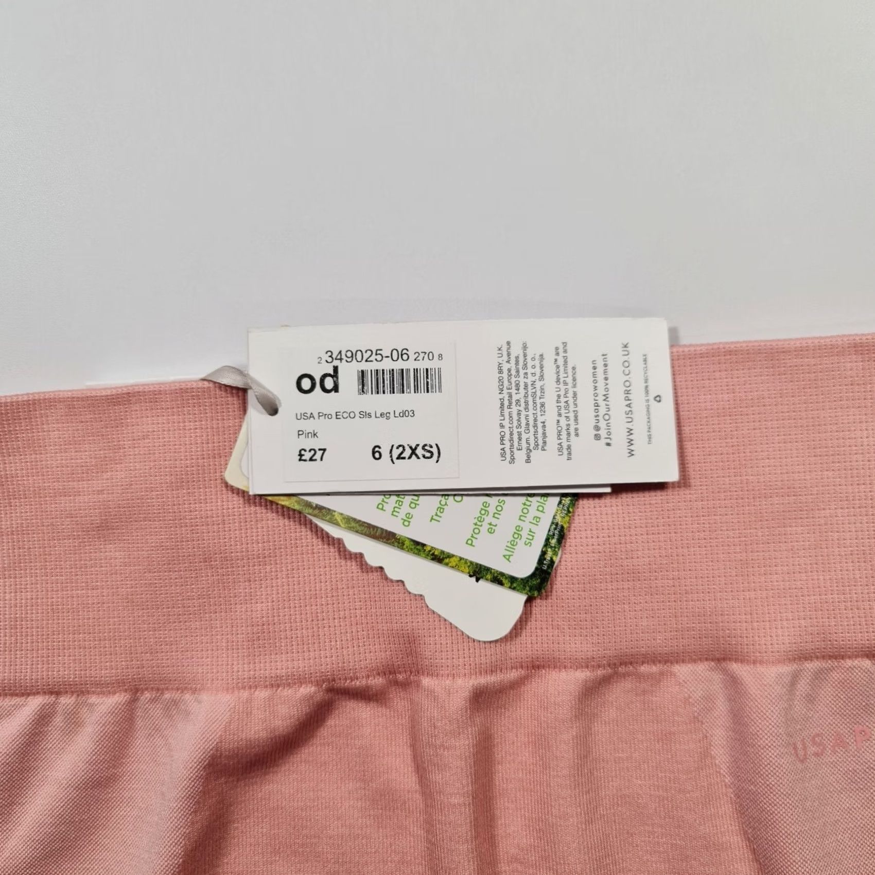 Vintage USA PRO Leggings Pink 6 UK High Waist Regular Womens Tights Comfort Breathable Seamless 54% Polyamide 42% Polyester 4% Elastane Sports Size 28" / US 6 / IT 42 - 4 Thumbnail