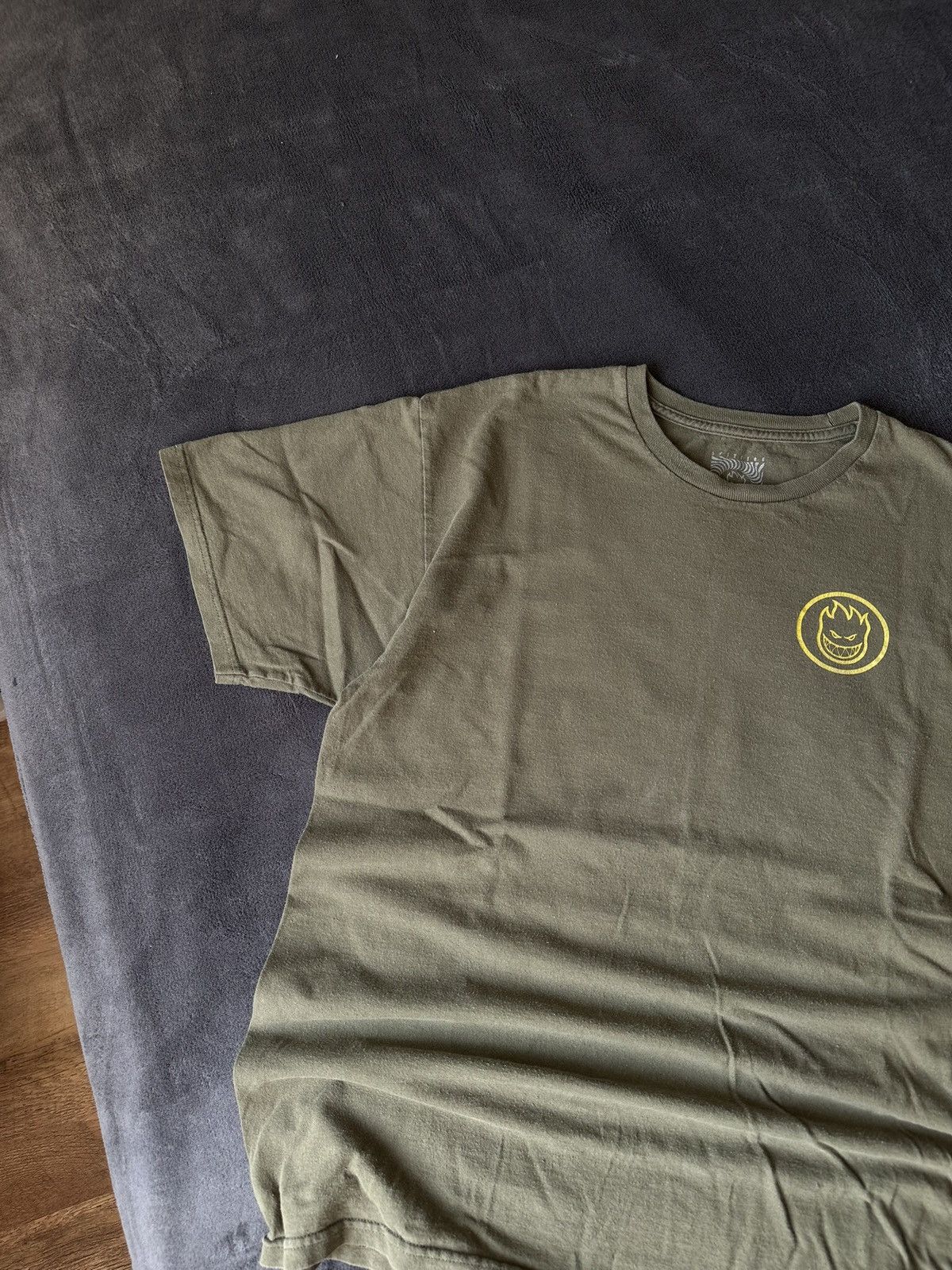 Spitfire × Vintage Vintage Spitfire Khaki Logo Tee Skater BMX Size US XL / EU 56 / 4 - 3 Thumbnail