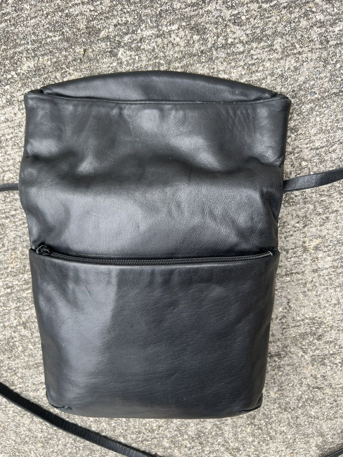 Leather Tsumori Chisato Japan Patina Black Leather Carry Bag Size ONE SIZE - 13 Thumbnail