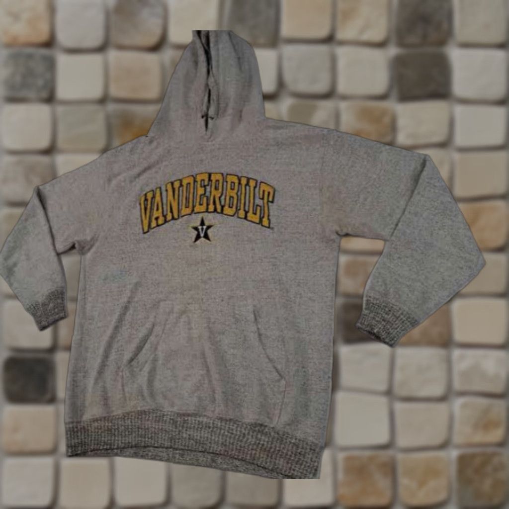 Jansport Vanderbilt Grey Large Hooded stitched Sweatshirt Jansport Mens L Gray Hooded Sweatshirt with Embroidered Stitch Jansport Pullover Sweatshirt Size US L / EU 52-54 / 3 - 1 Thumbnail