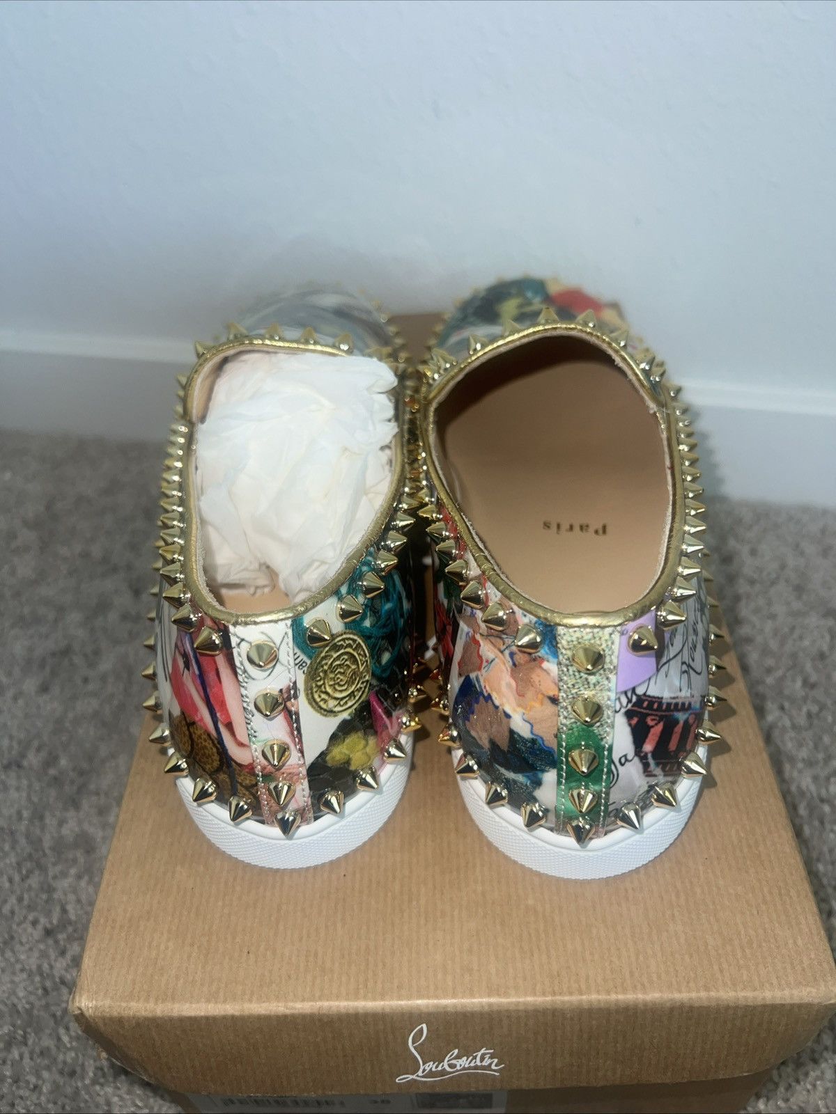 Christian Louboutin Christian Louboutin Pick Boat Patent Trash Spikes Size 38 Size US 8 / IT 38 - 4 Thumbnail