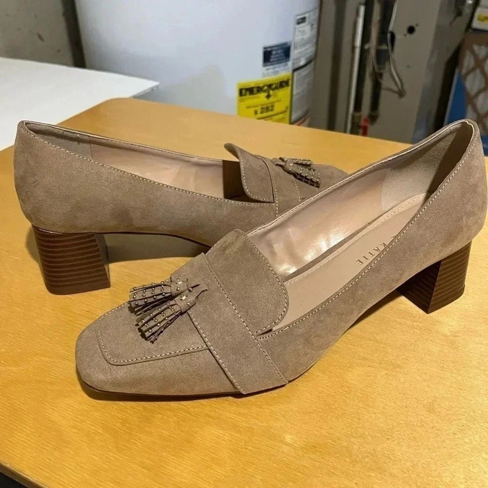 Other Kelly & Katie Beeka Tan Mules Loafers 9.5 Shoes Block Heel Size US 9.5 / IT 39.5 - 2 Thumbnail