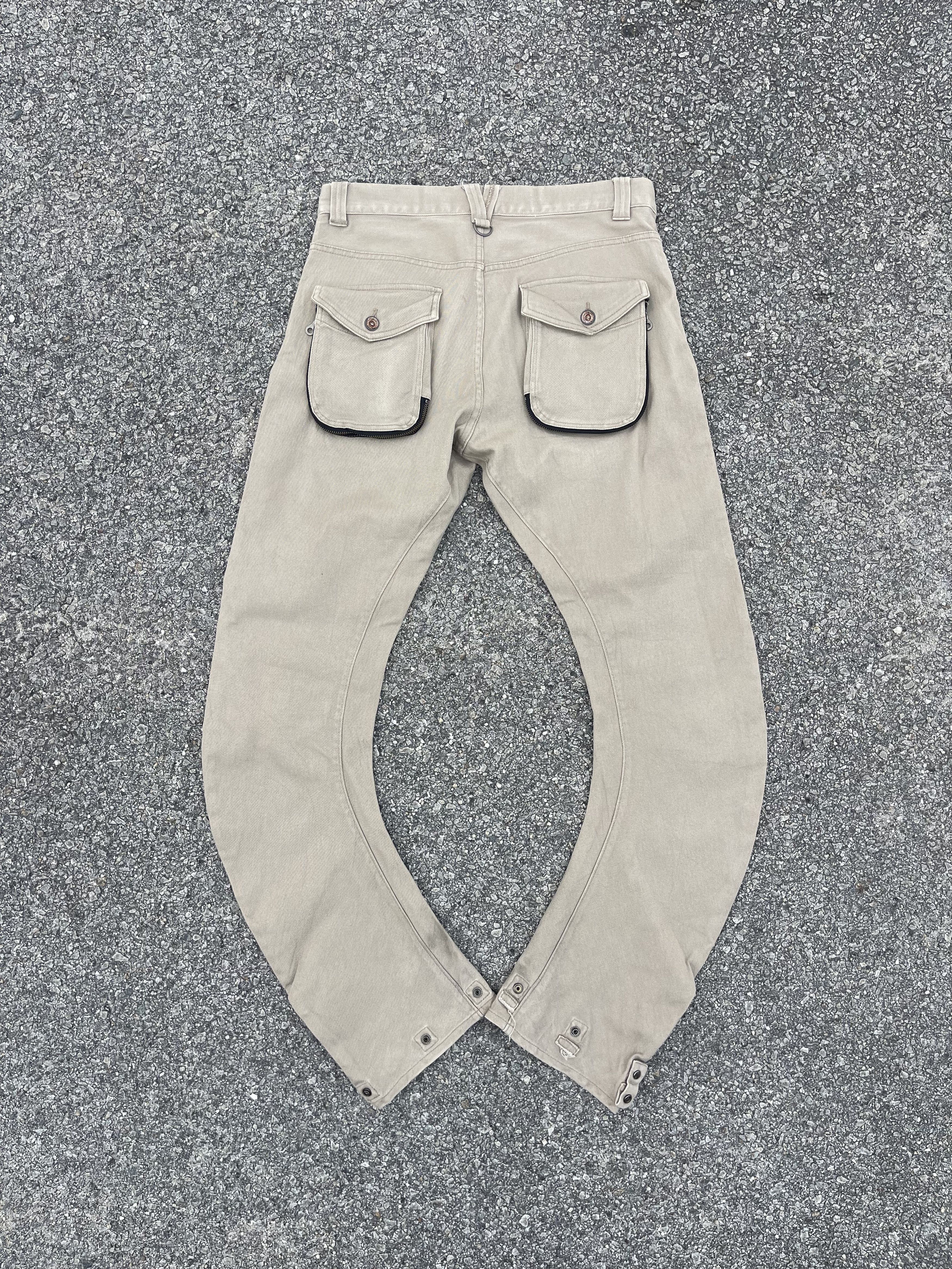 Beauty Beast × Hysteric Glamour × PPFM Vtg PPFM Curved Long Leg Beige Colour Slim Fit Travis Scott Size US 33 - 1 Thumbnail