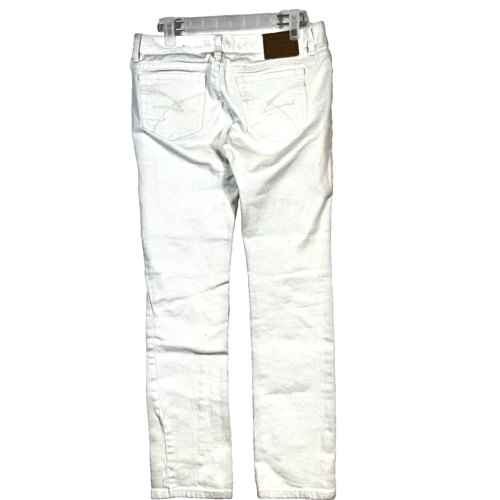 Vintage Amethyst Women's Size 5 White Denim Stretch Low Rise Skinny Jeans 5-Pocket Design Jeans Size 27" / US 4 / IT 40 - 2 Thumbnail