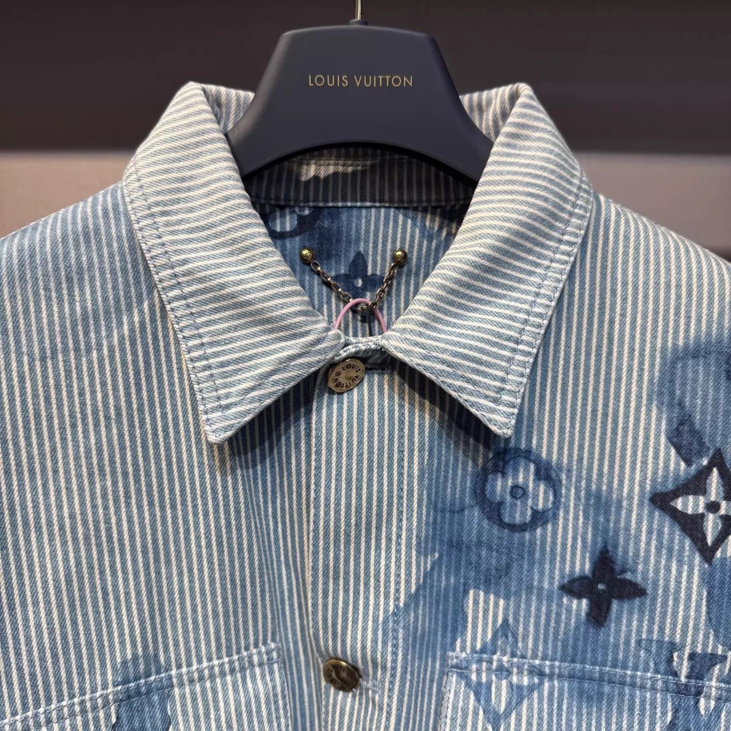 Louis Vuitton LV blue ink stripe shirt L new with tags Size US L / EU 52-54 / 3 - 3 Thumbnail