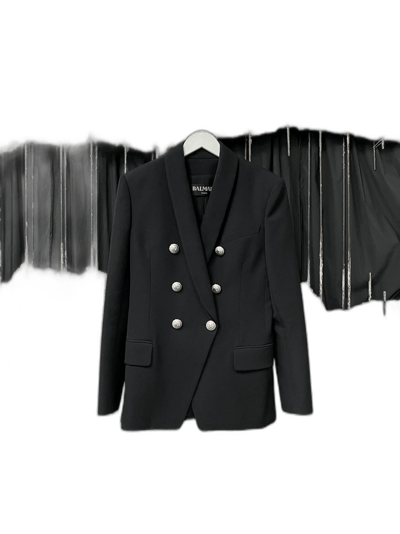 Balmain Black Double-Breasted Blazer Jacket