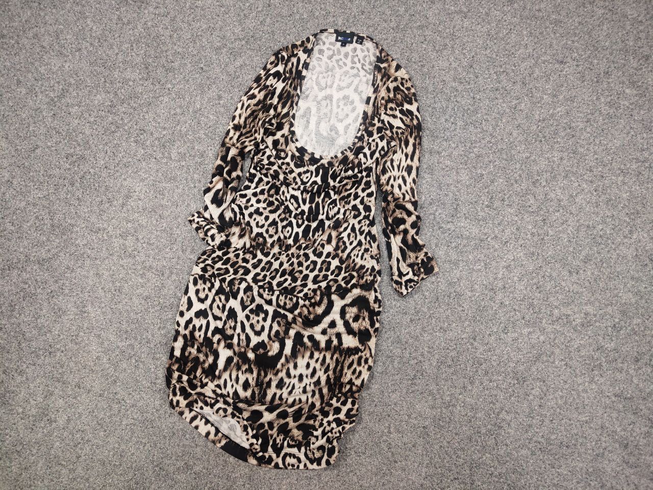 Just Cavalli Just Cavalli Design Leopard Animal Beige Print Midi Dress Size S / US 4 / IT 40 - 3 Thumbnail