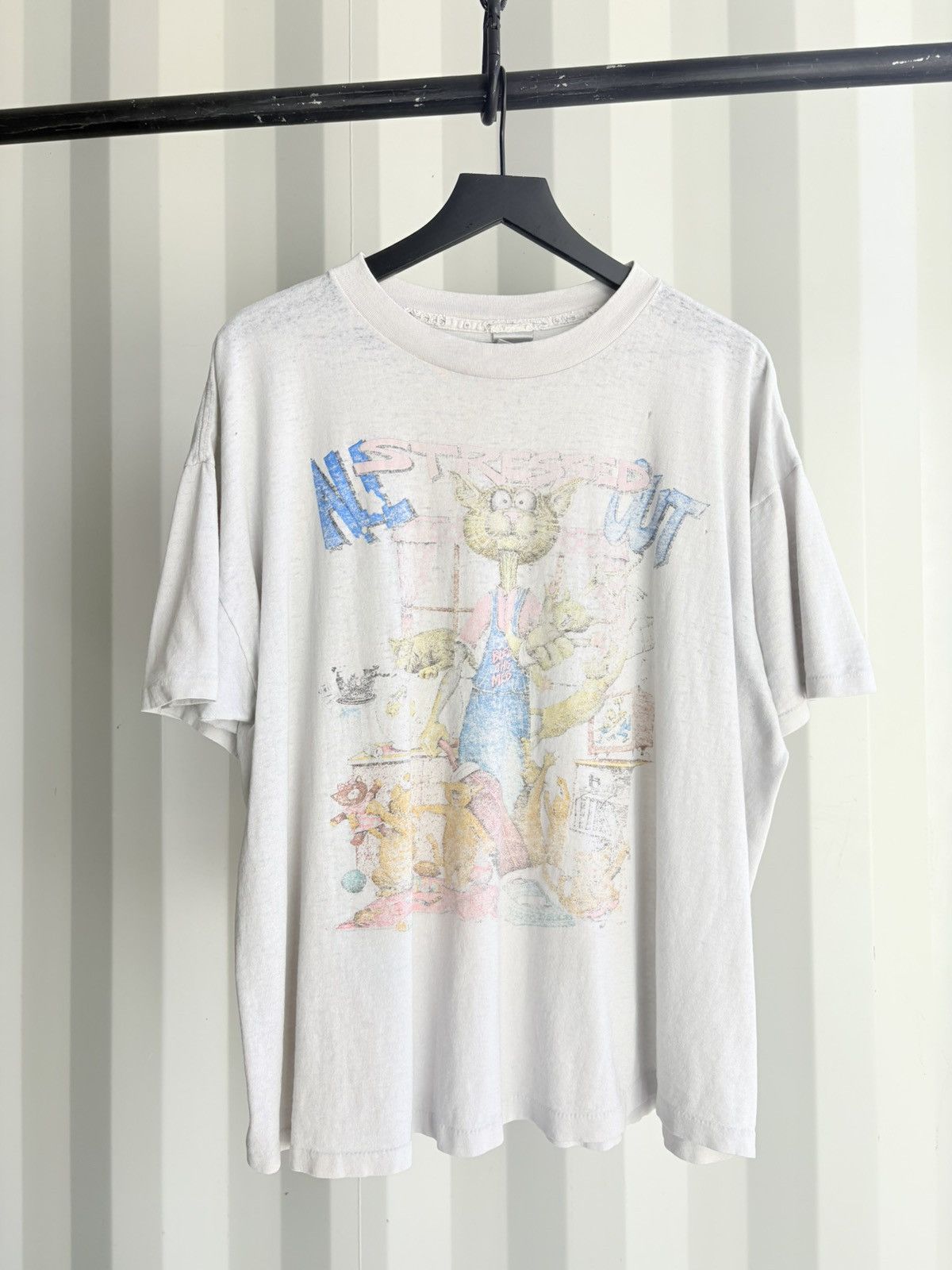 Vintage Vintage Stressed Out Shirt Faded Distressed GRUNGE Band Size US XL / EU 56 / 4 - 1 Thumbnail