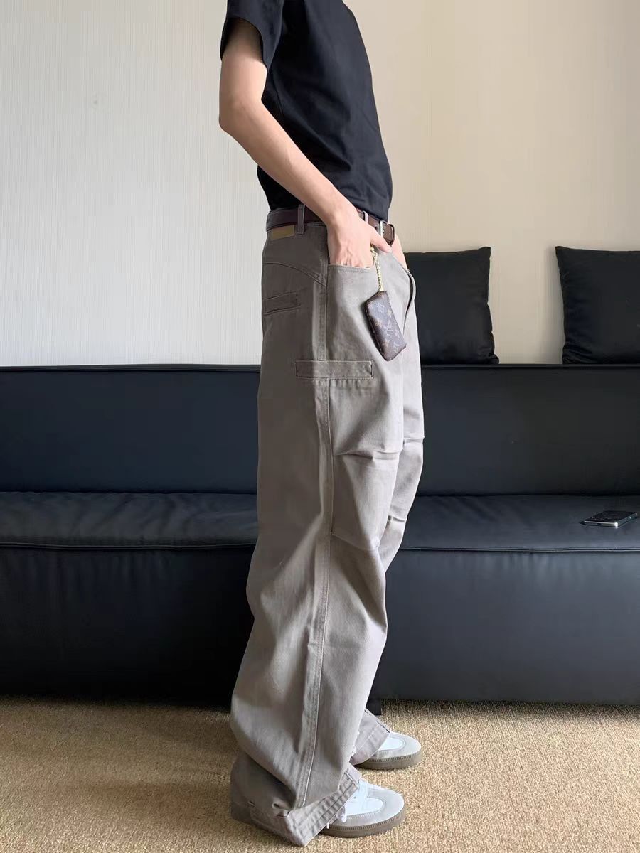 Japanese Brand × Vintage Washed and distressed straight leg casual work trousers Size US 33 - 4 Thumbnail